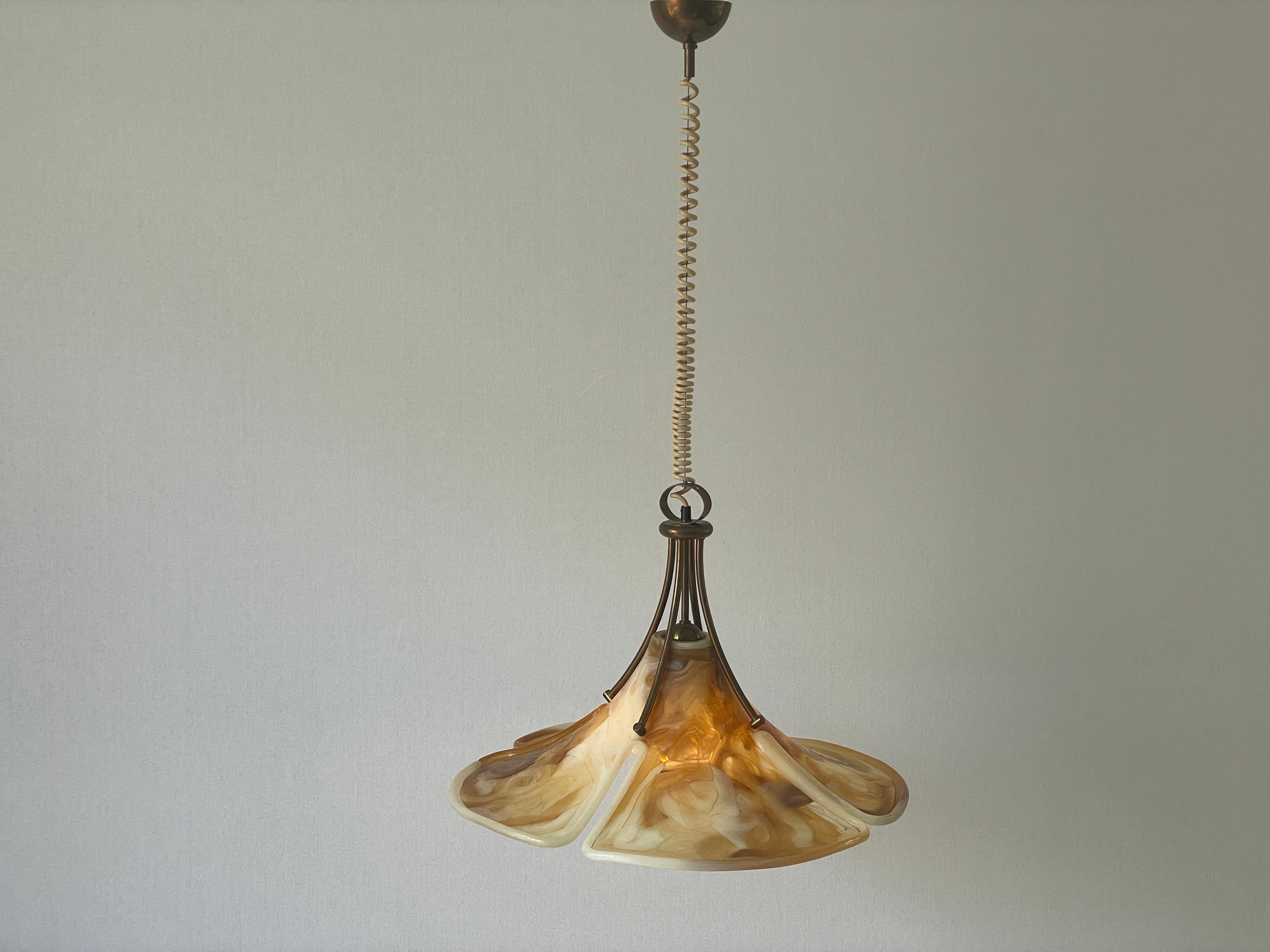 Fiberglass and Brass Large Pendant Lamp by Cosack, 1960s, Germany For Sale 9