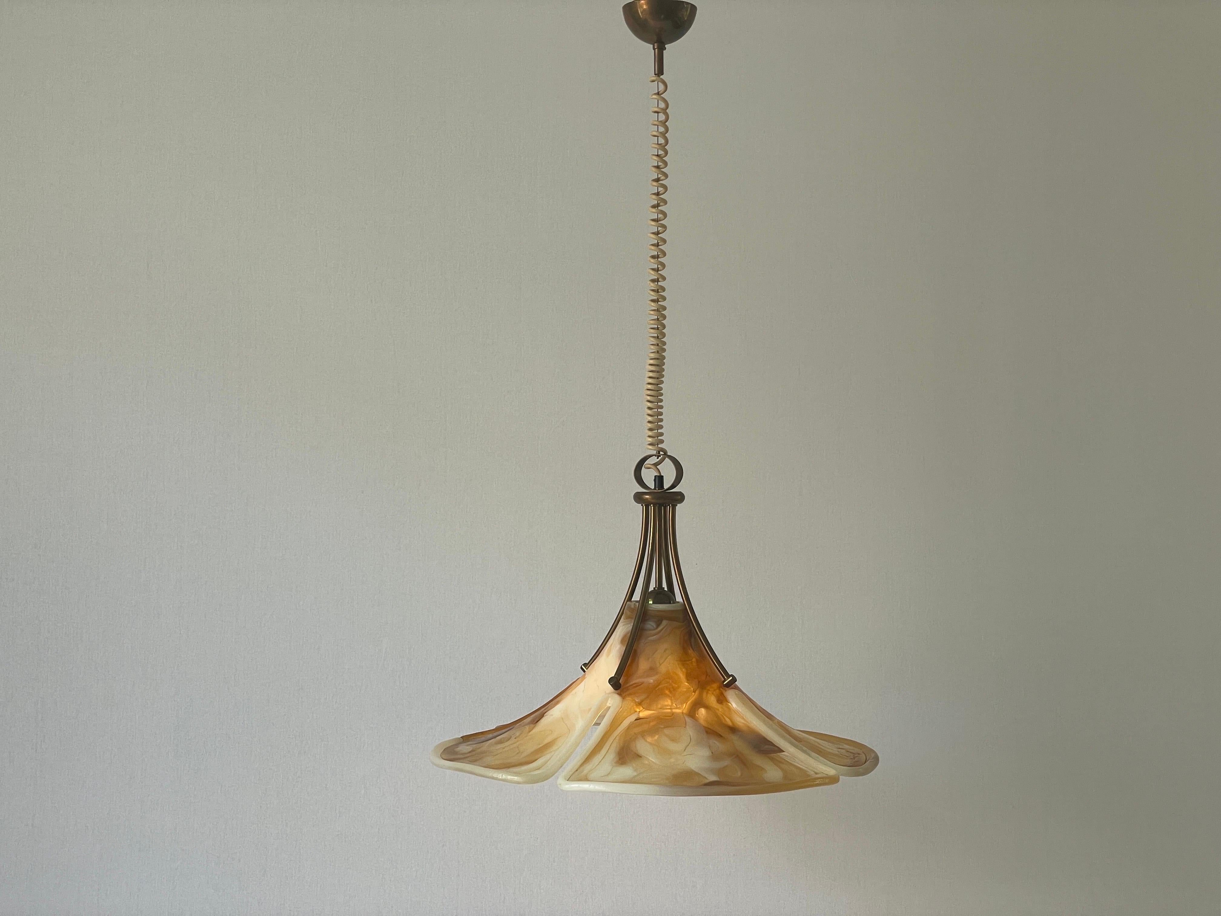 Fiberglass and Brass Large Pendant Lamp by Cosack, 1960s, Germany For Sale 10
