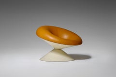 Chaise "Diabolo" en fibre de verre et cuir de Ben Swildens:: années 1960