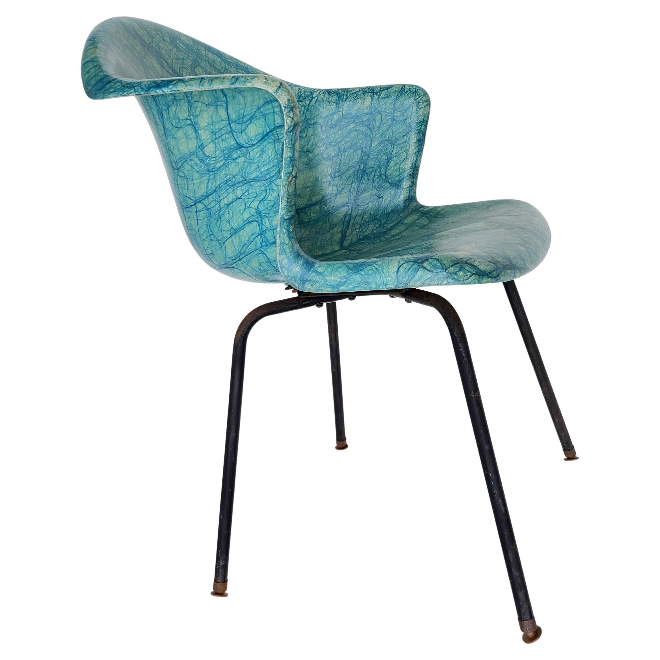 Silla con brazos de fibra de vidrio de Forest Wilson para Scope Acero en venta