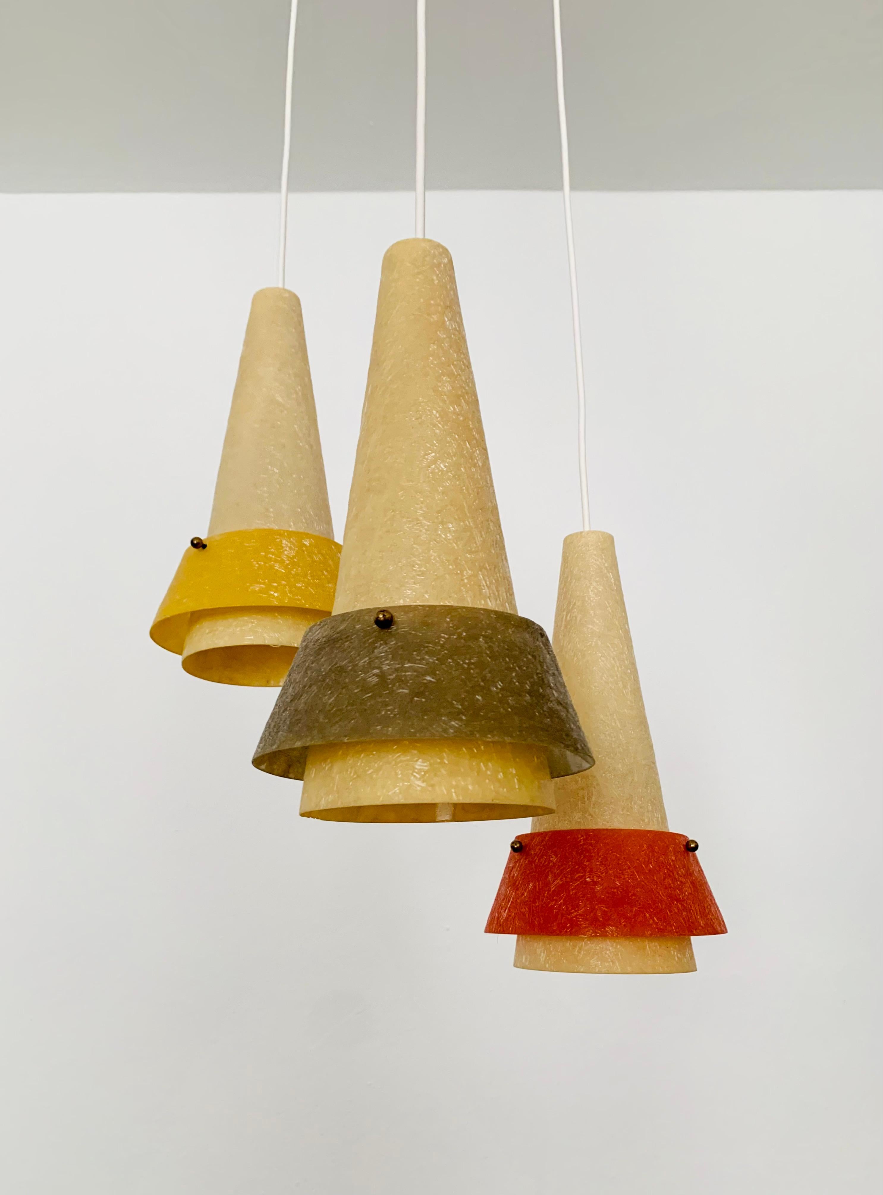 Mid-Century Modern Fiberglass Cascading Lamp For Sale