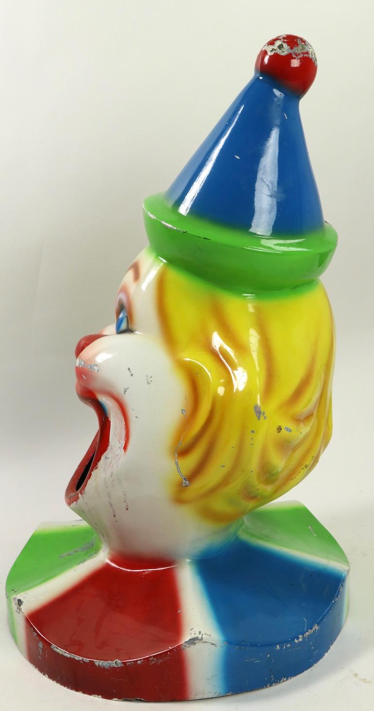 Fiberglass Clown Trash Can Topper Lid In Good Condition In New York, NY