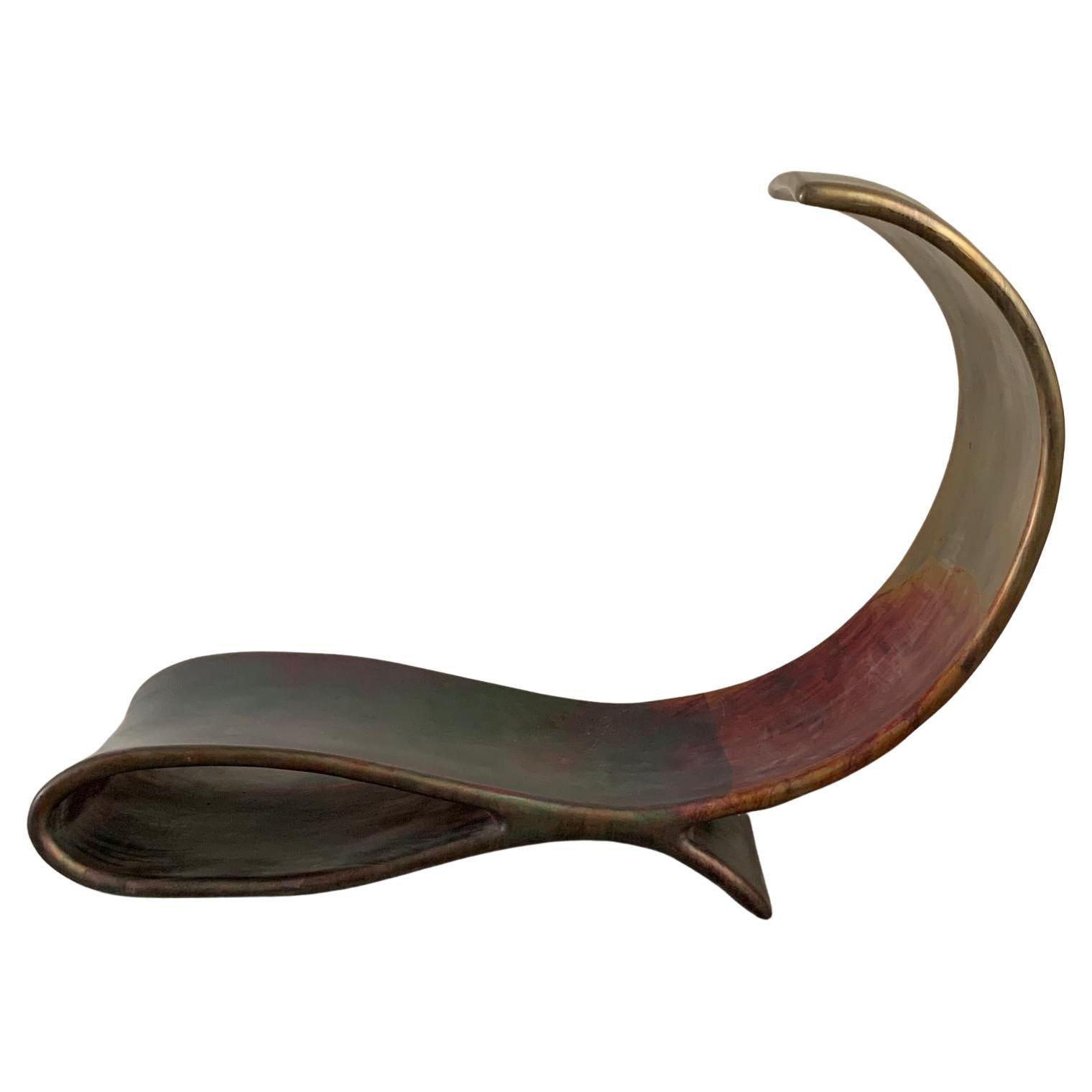 Fiberglass and Copper Chaise Lounge by Ravi Sing for Marco Polo Italia,  1990s For Sale at 1stDibs