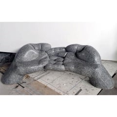 Fiberglass Sculptural Sofa, Bench, Loveseat '24U' Stone Finish Outdoor Indoor