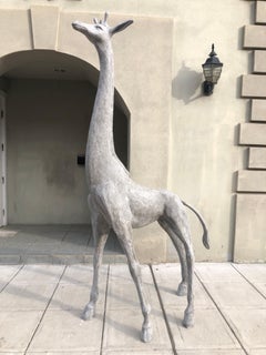 Giraffa da esterno in fibra di vetro