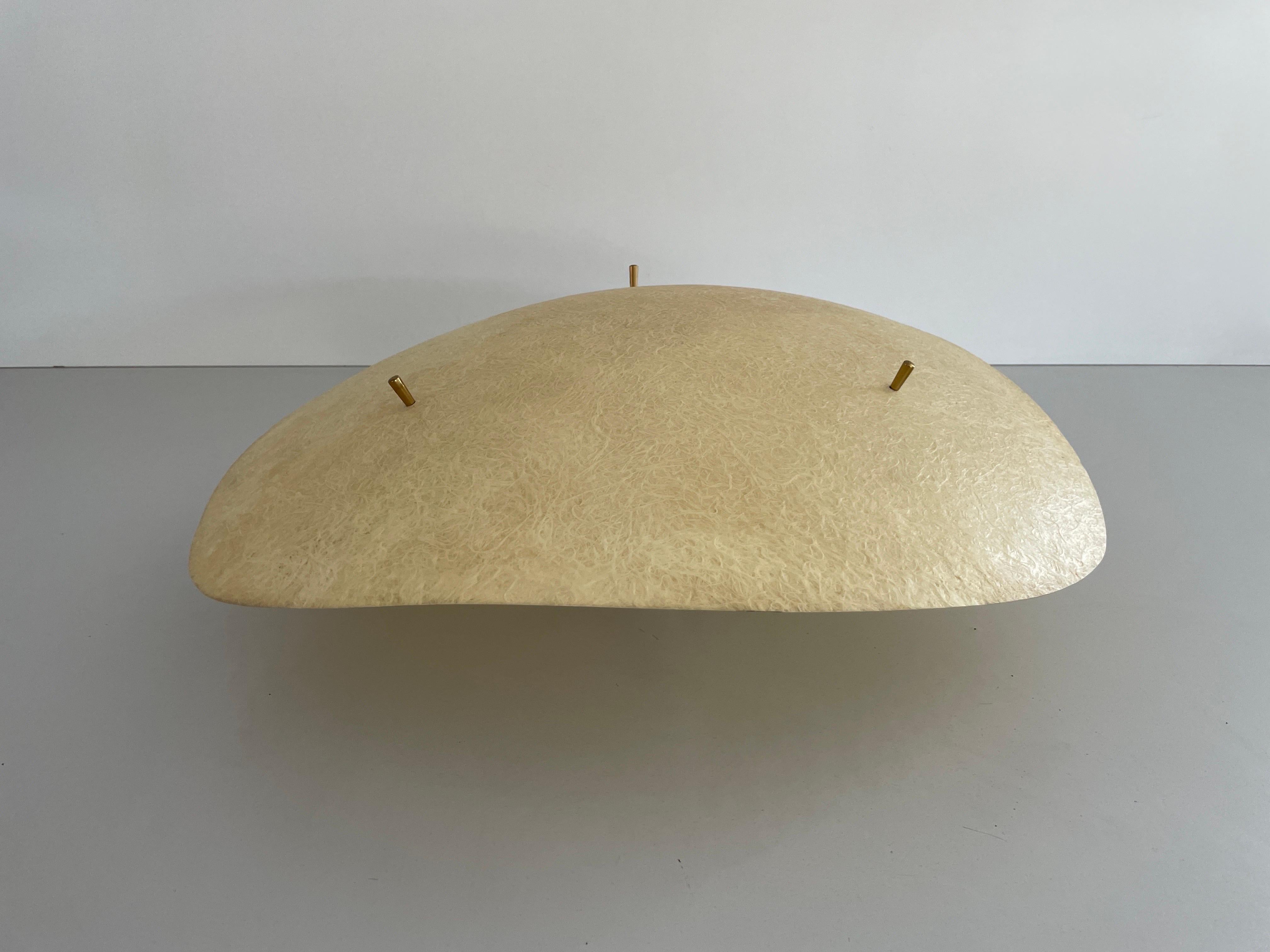 Fiberglass Large Flush Mount Ceiling Lamp, 1960s, Germany In Excellent Condition For Sale In Hagenbach, DE