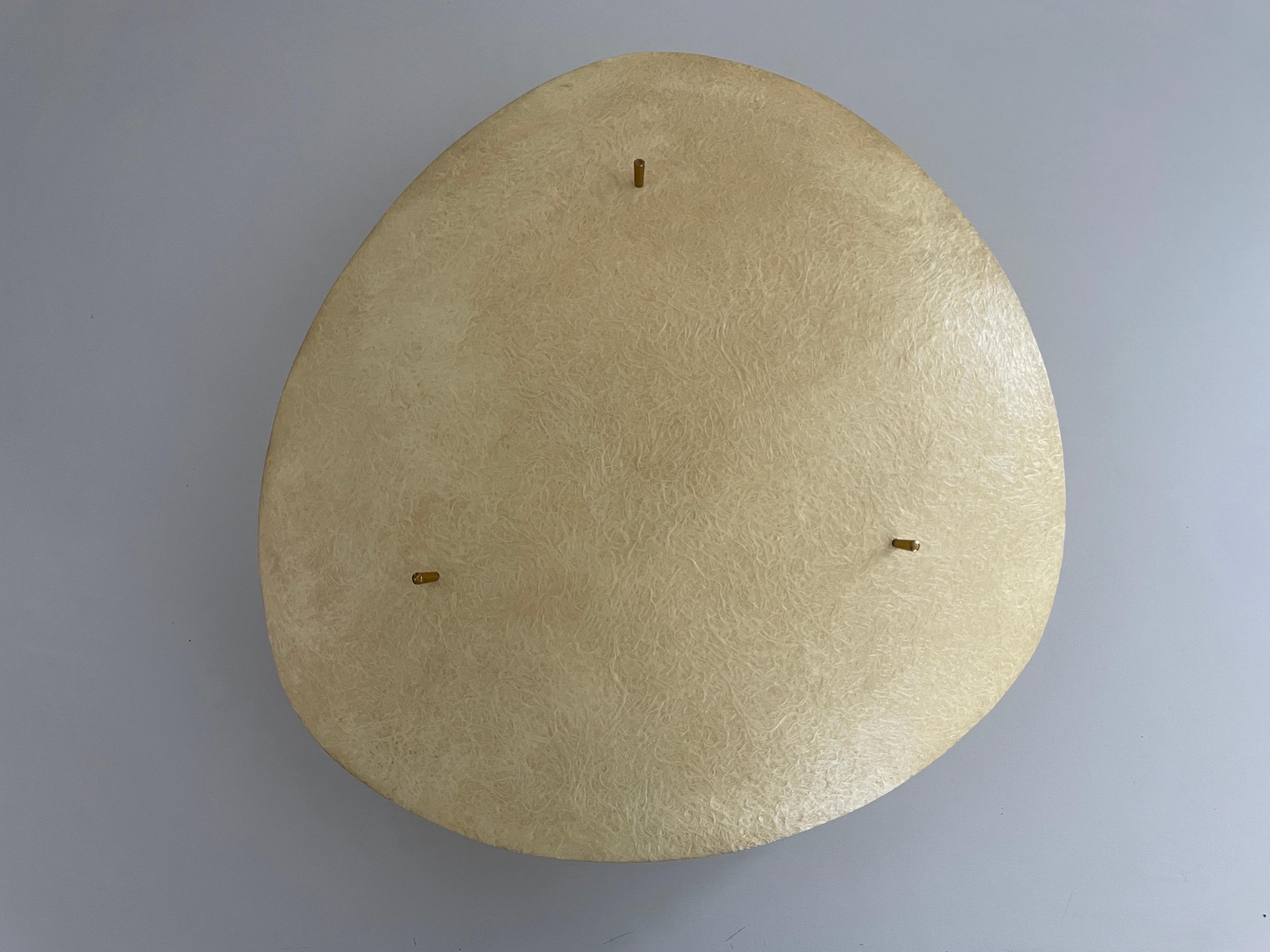 Ottone Lampada da soffitto a incasso grande in fibra di vetro, anni '60, Germania in vendita