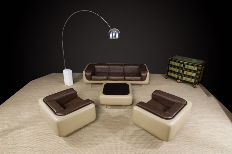 Space Age Fiberglass Living Room Set by William Andrus for Steelcase, 1970s, Signed For Sale
