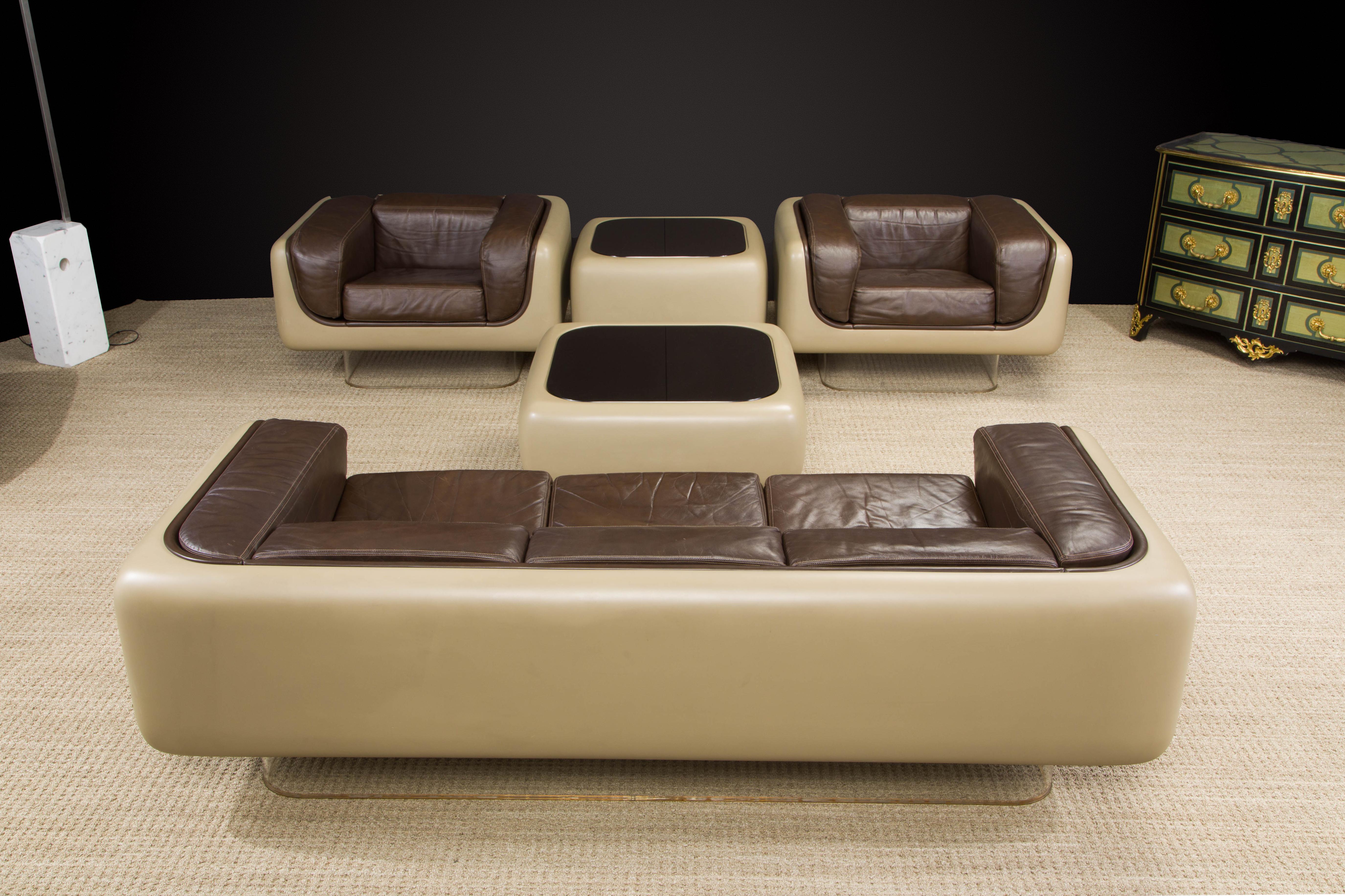 American Fiberglass Living Room Set by William Andrus for Steelcase, 1970s, Signed