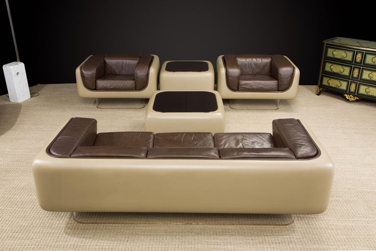 American Fiberglass Living Room Set by William Andrus for Steelcase, 1970s, Signed For Sale