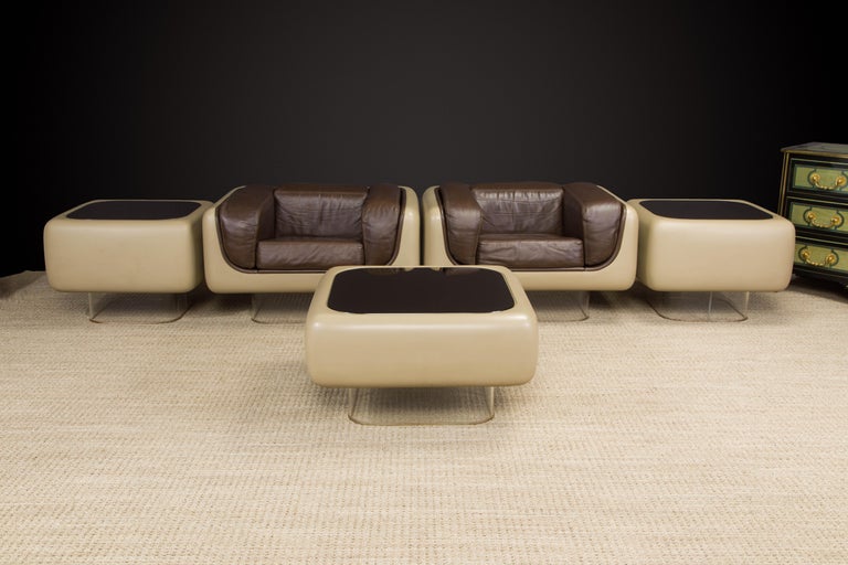 Fiberglass Living Room Set by William Andrus for Steelcase, 1970s, Signed In Good Condition For Sale In Los Angeles, CA