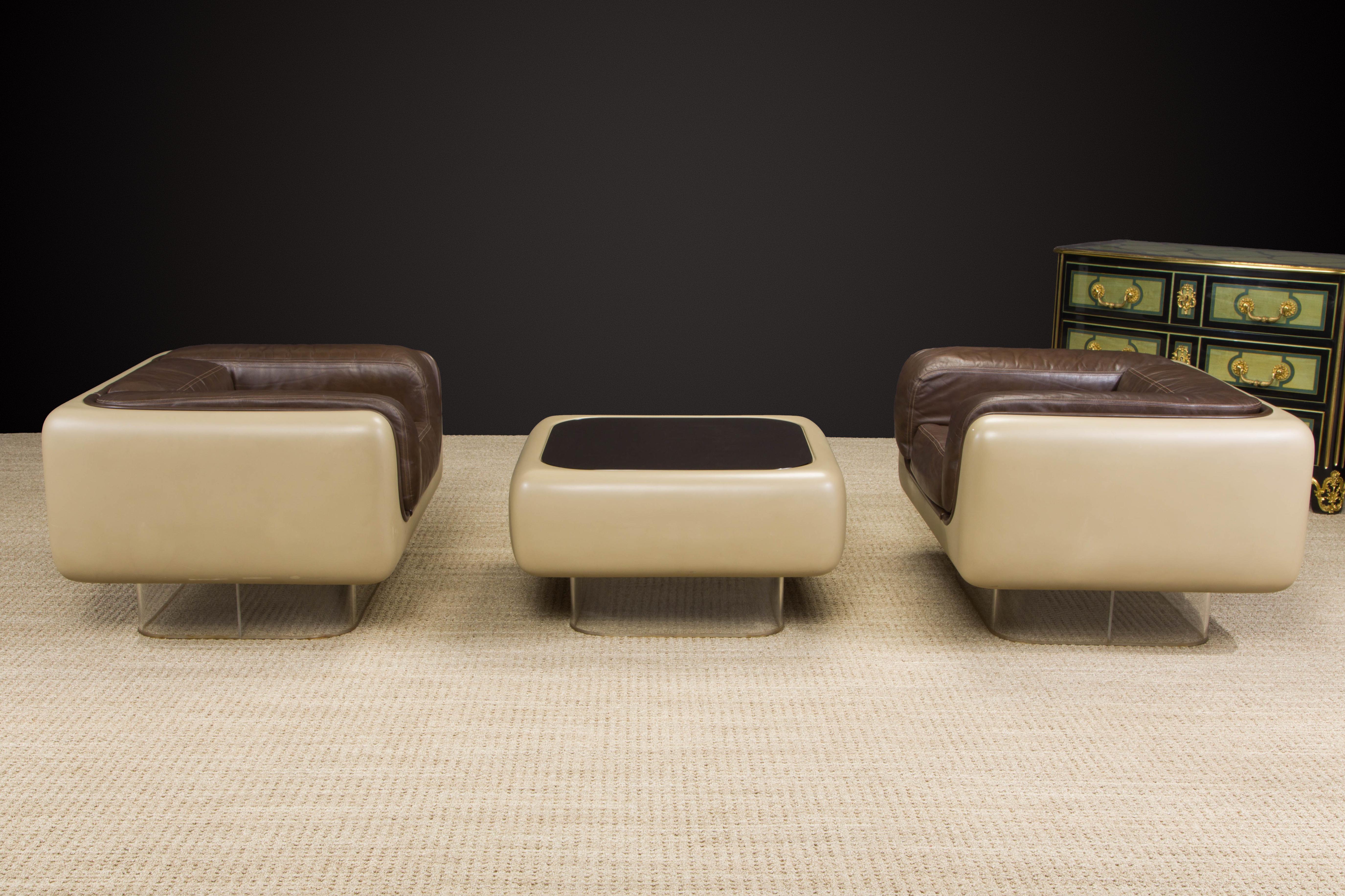 Fiberglass Living Room Set by William Andrus for Steelcase, 1970s, Signed 1