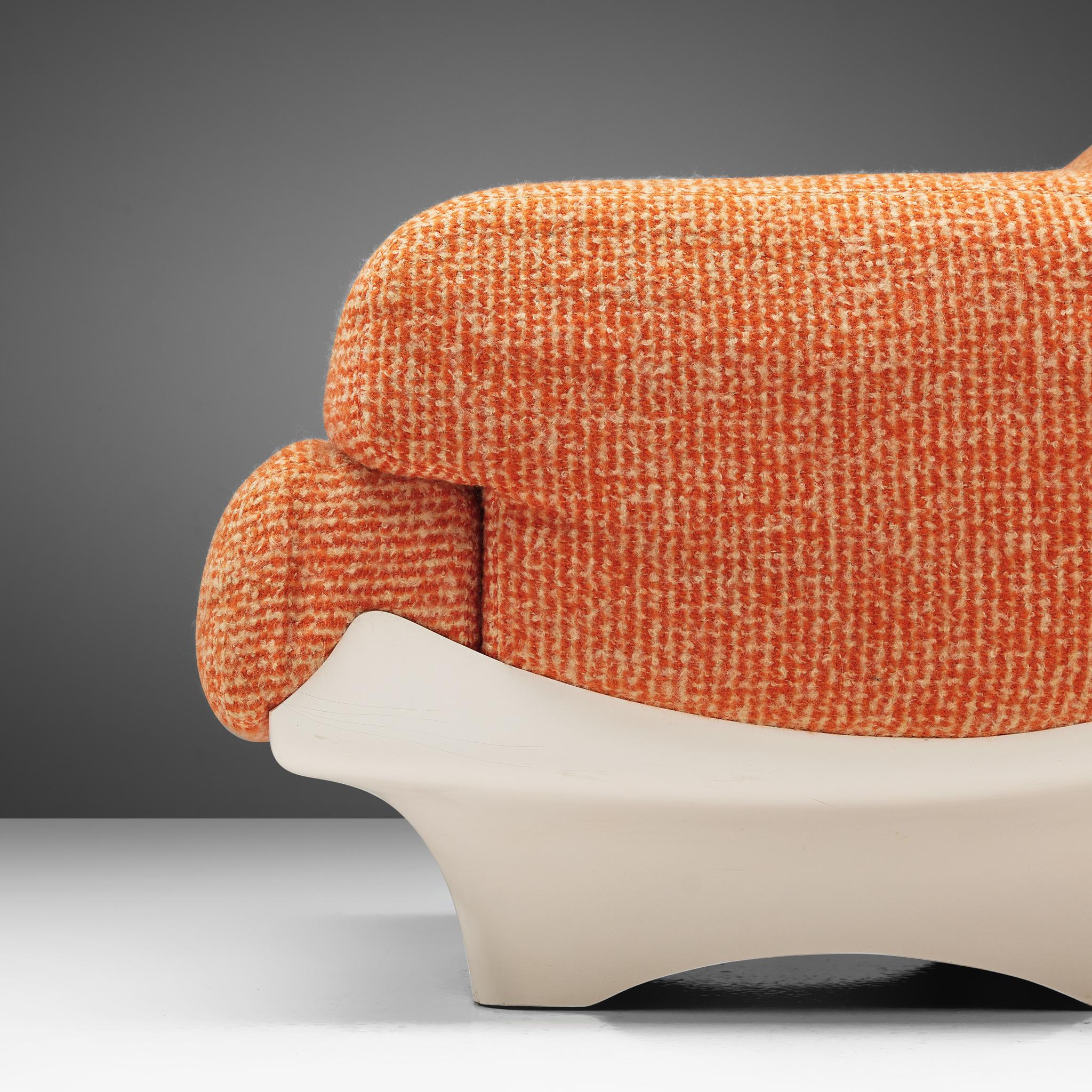 Fabric Fiberglass Lounge Chair in Original Upholstery