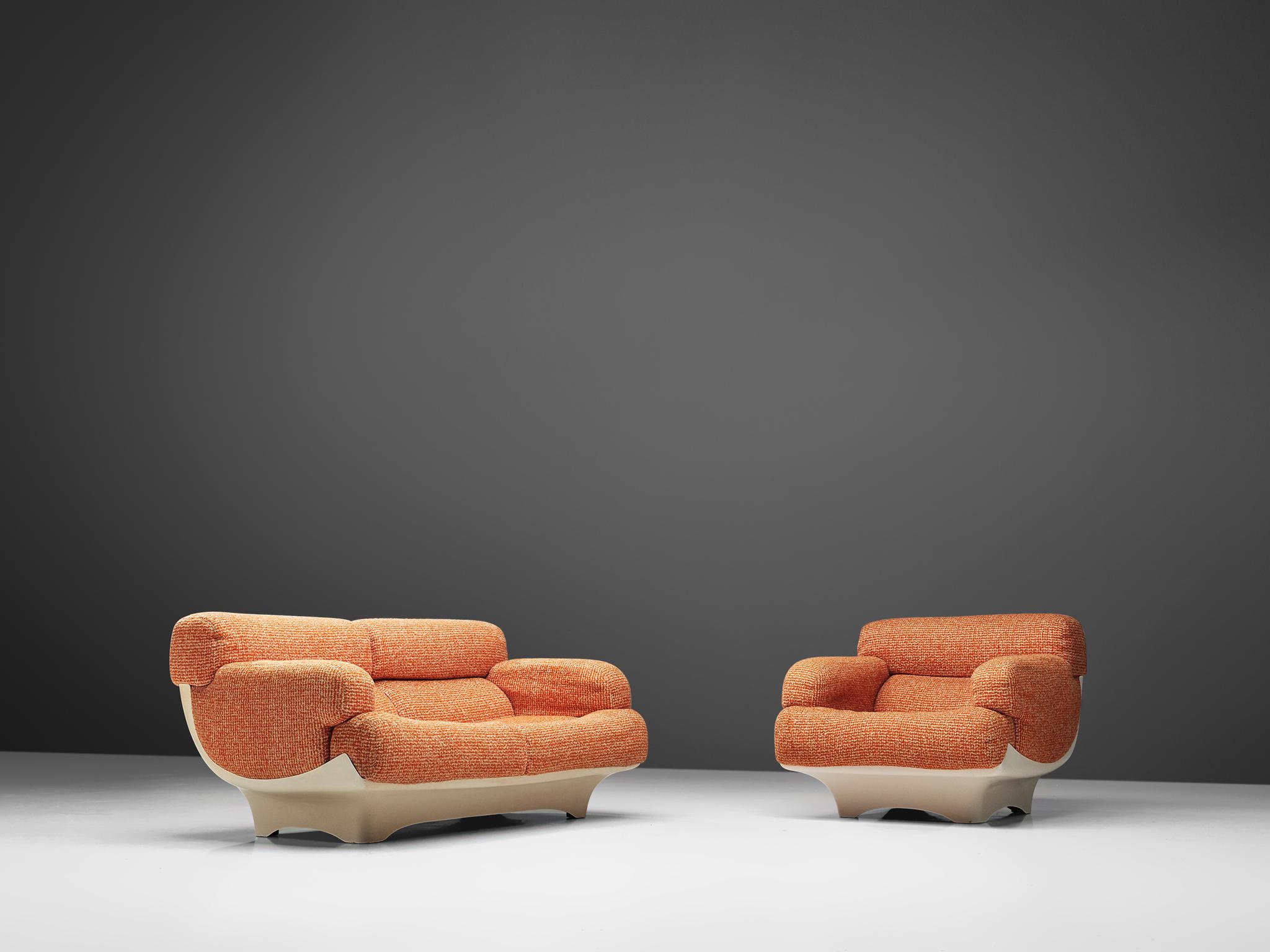 Fiberglass Lounge Chair in Original Upholstery 2