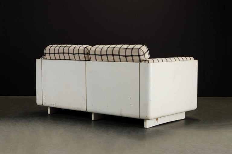 Fiberglass Loveseat and Coffee Table by Magnus Olesen for Durup, c 1965, Signed  For Sale 7