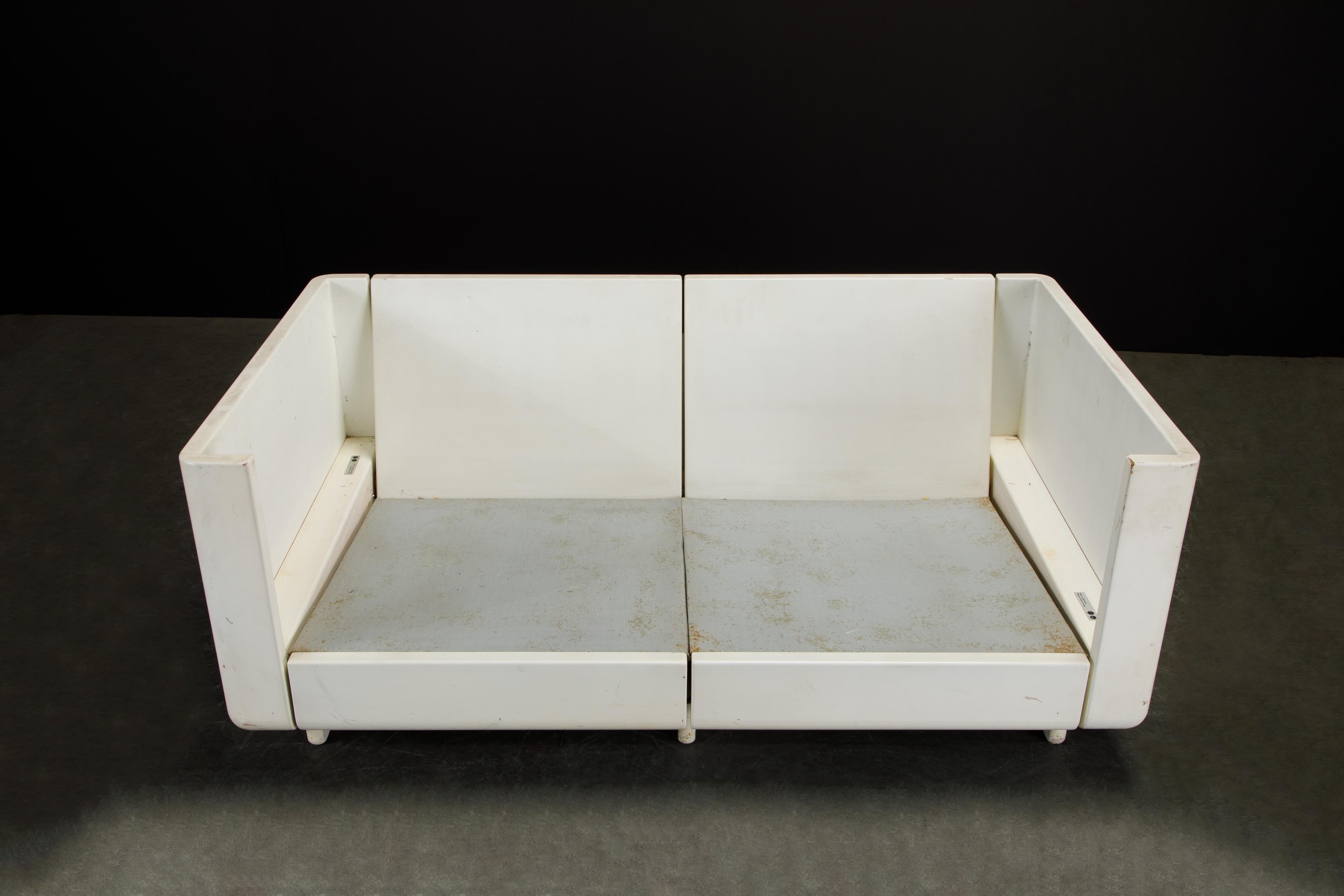 Fiberglass Loveseat and Coffee Table by Magnus Olesen for Durup, c 1965, Signed  10