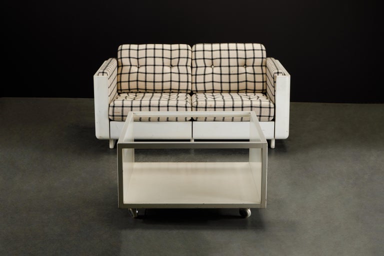 Danish Fiberglass Loveseat and Coffee Table by Magnus Olesen for Durup, c 1965, Signed  For Sale