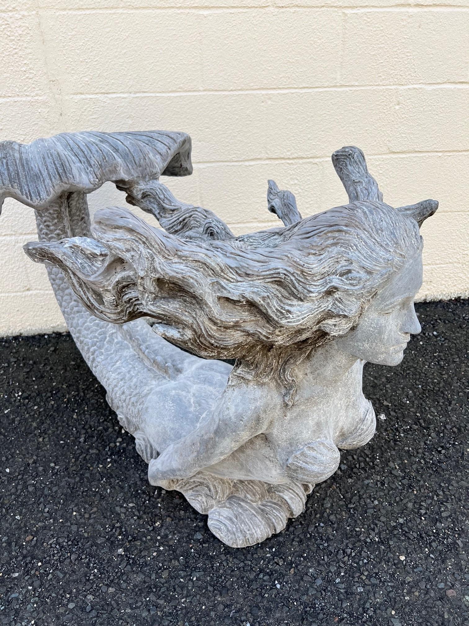 Statua di sirena in fibra di vetro o base da tavolo decorativa in vendita 6