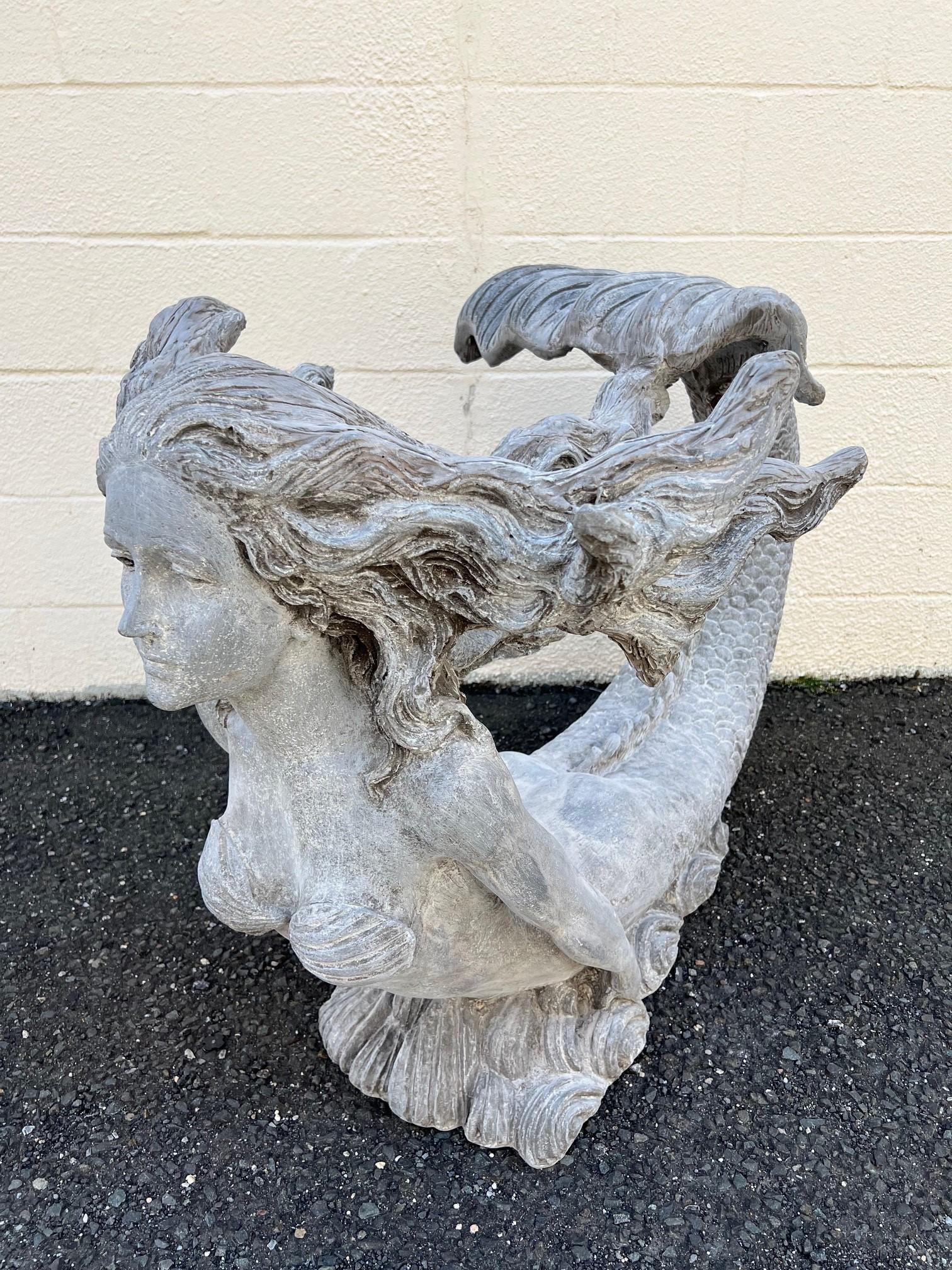 Statua di sirena in fibra di vetro o base da tavolo decorativa in vendita 8