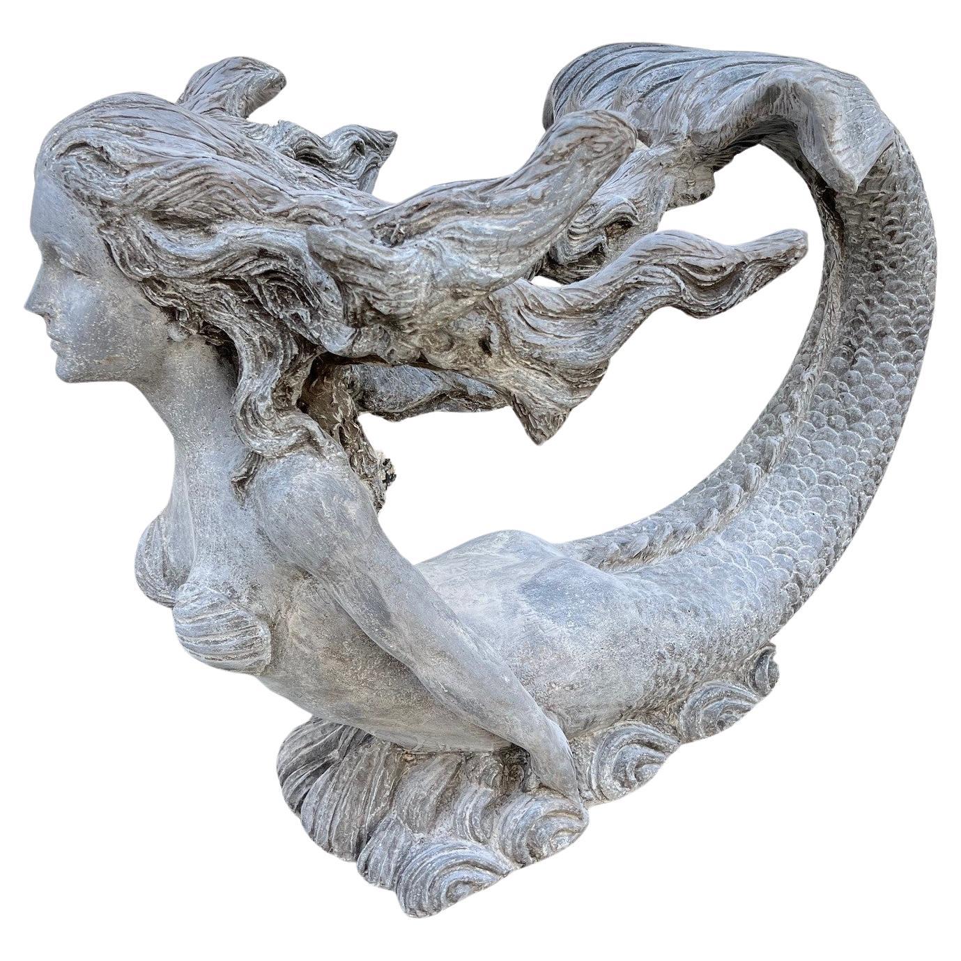 Fiberglass Mermaid Statue or Decorative Table Base en vente