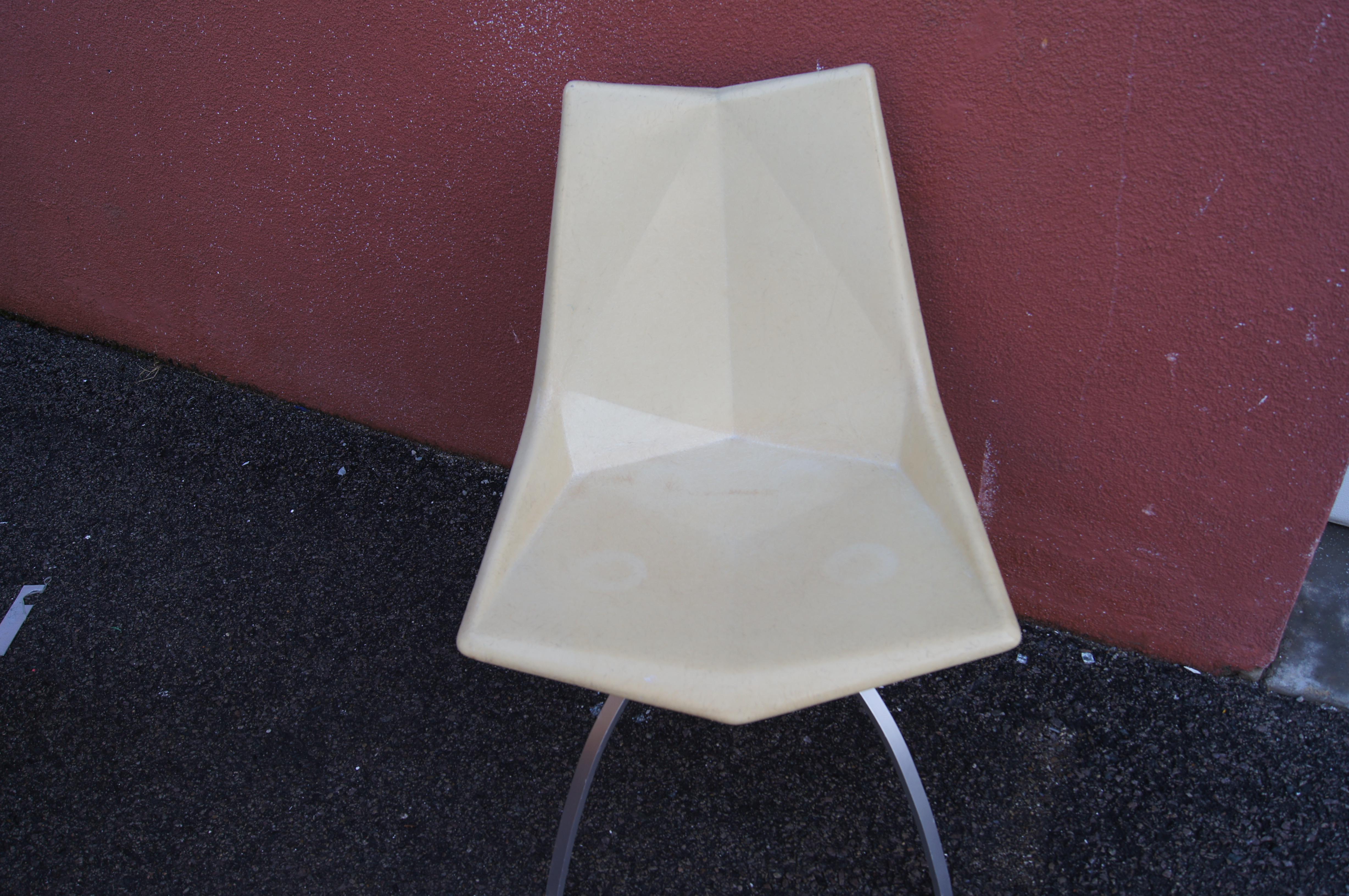 Mid-Century Modern Fiberglass Origami Chair on Spider Base by Paul McCobb for St. John For Sale