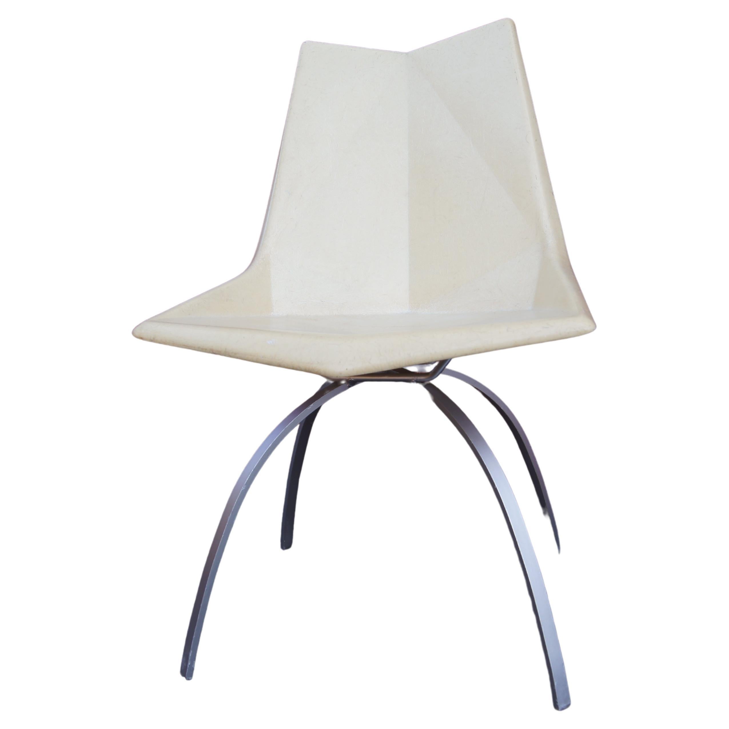 Fiberglass Origami Chair on Spider Base by Paul McCobb for St. John