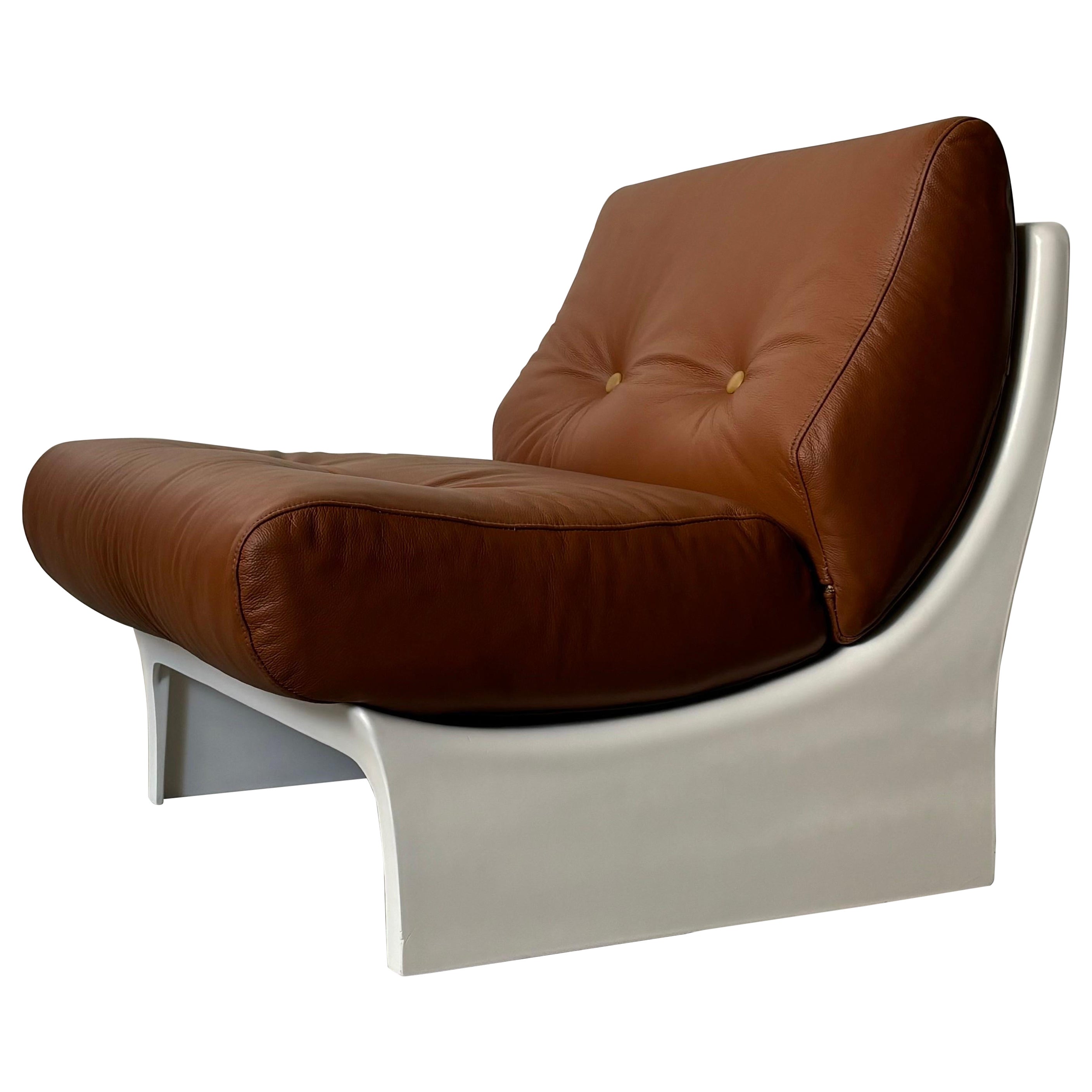 Fiberglass Scoop Lounge Chair by Ernst Moeckl, crafted in Germany 1960s