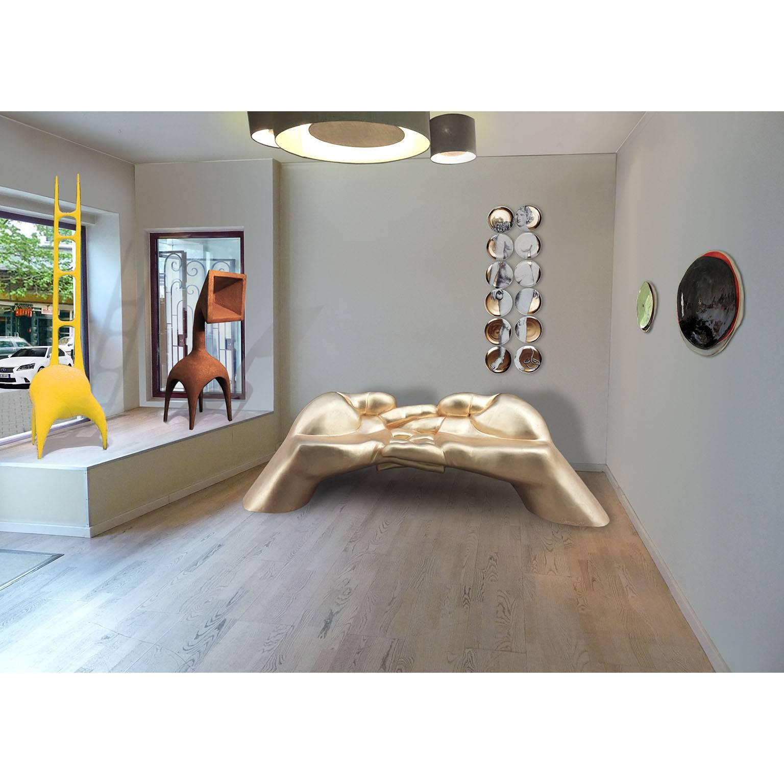 Fiberglass Sculptural Sofa, Bench, Loveseat '24U' Stone Finish Outdoor Indoor For Sale 6