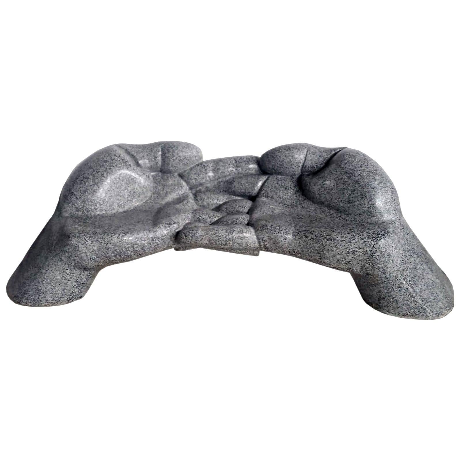 Skulptur aus Fiberglas Sofa, Bank, Loveseat '24U' Stone Finish Outdoor Indoor im Angebot