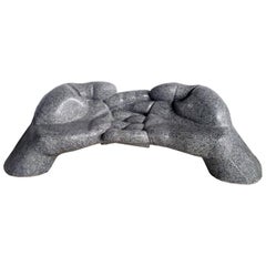 Skulptur aus Fiberglas Sofa, Bank, Loveseat '24U' Stone Finish Outdoor Indoor