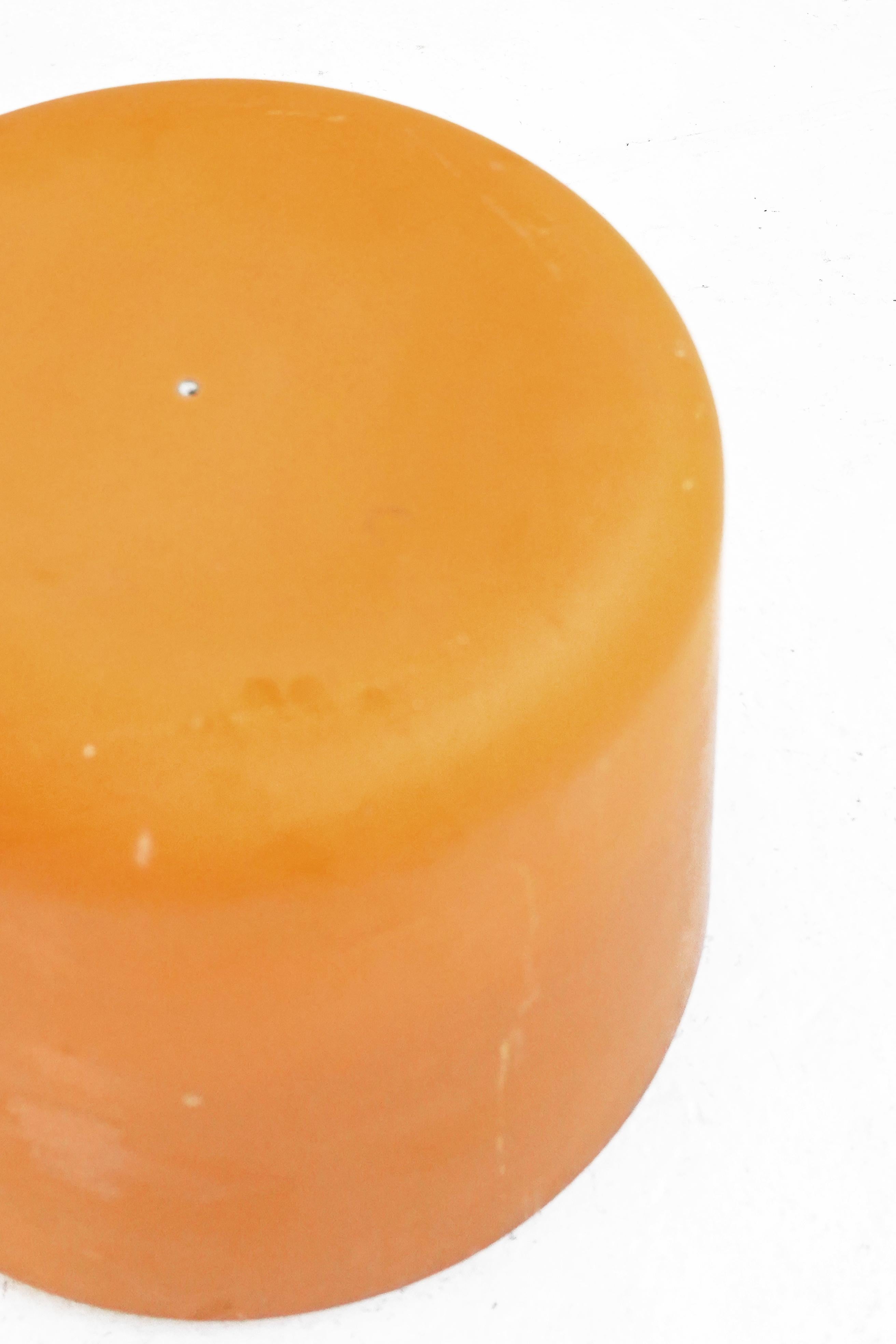 Fiberglass Stool in Orange-Yellow 1