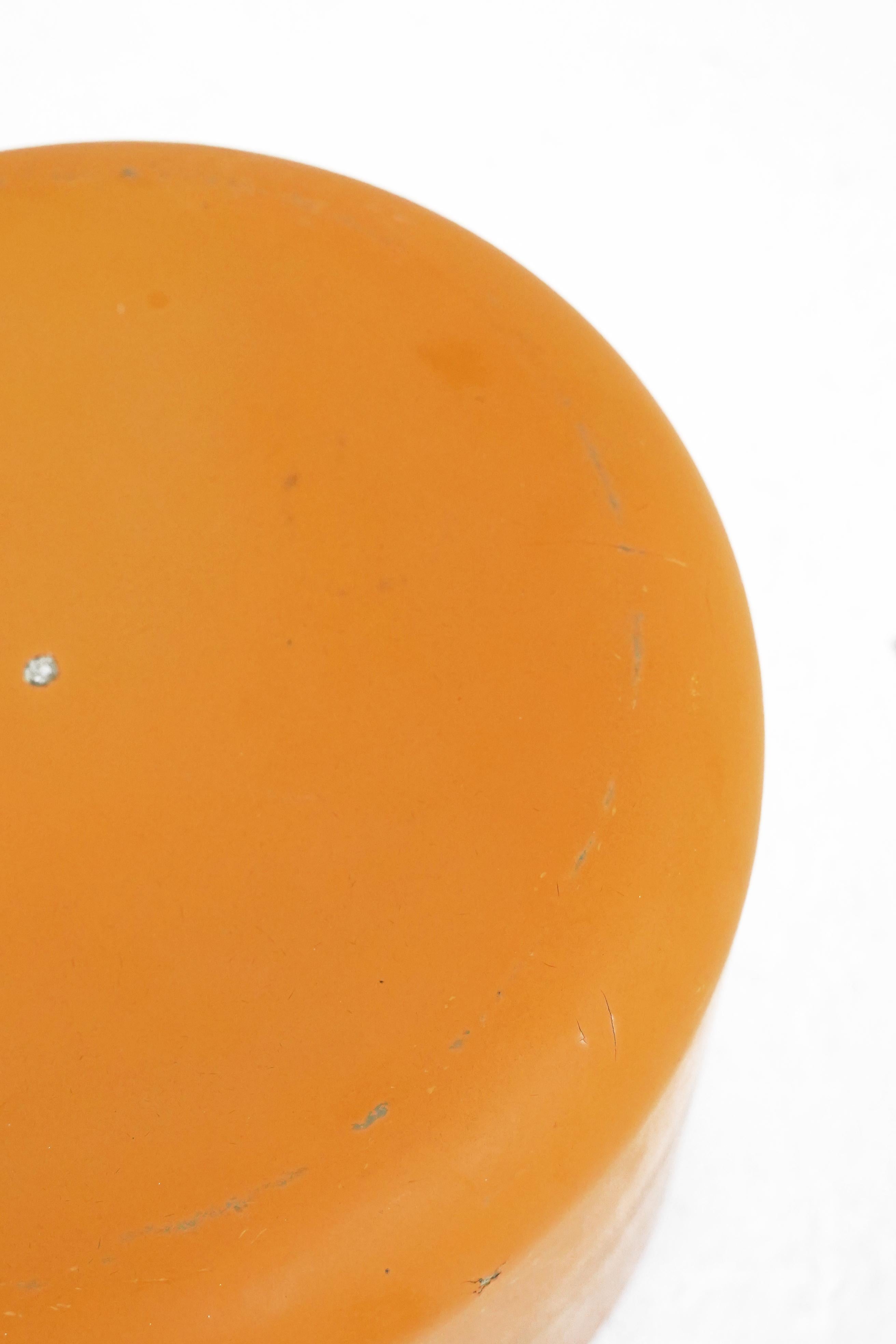 Fiberglass Stool in Orange-Yellow 2