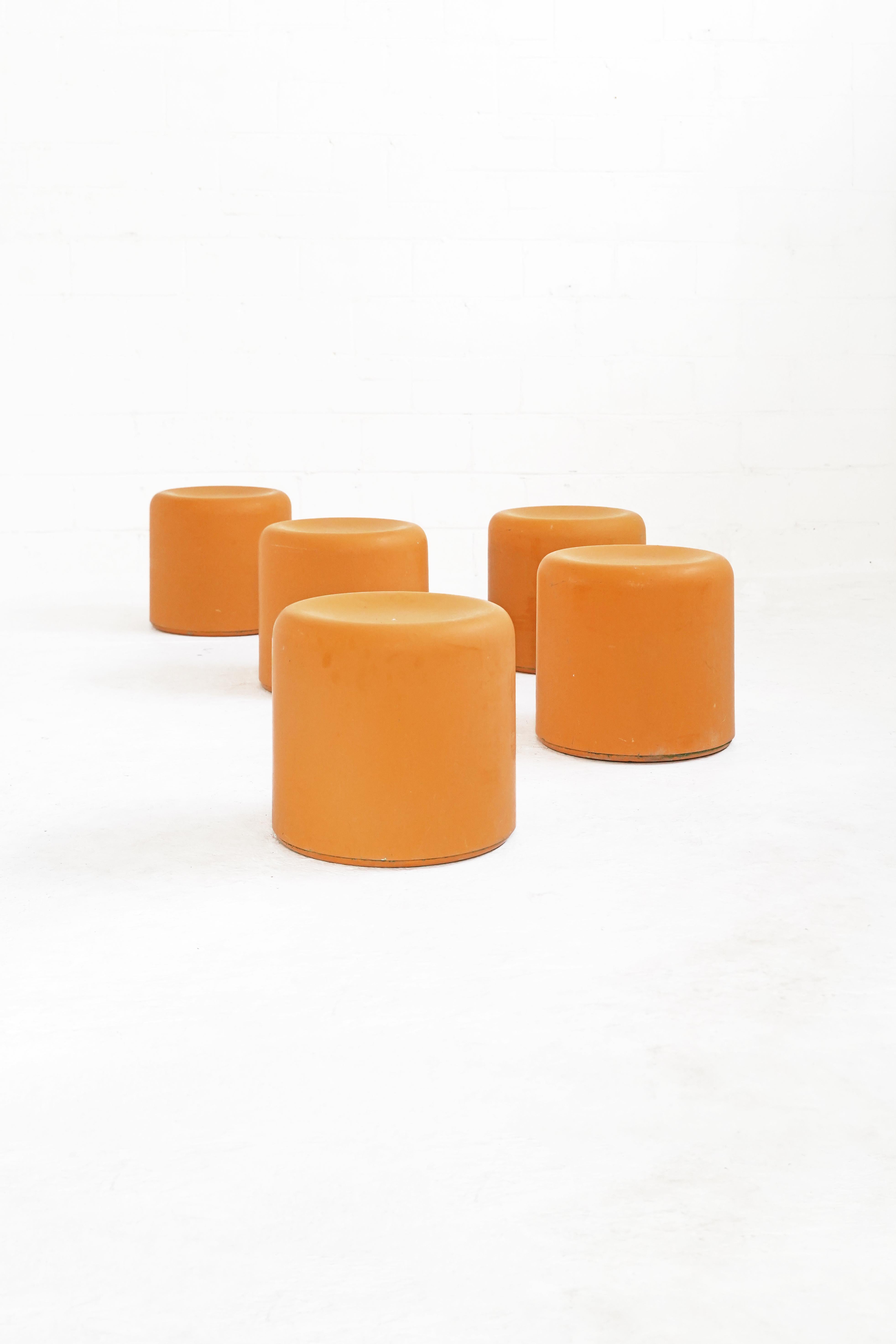 Fiberglass Stool in Orange-Yellow 6