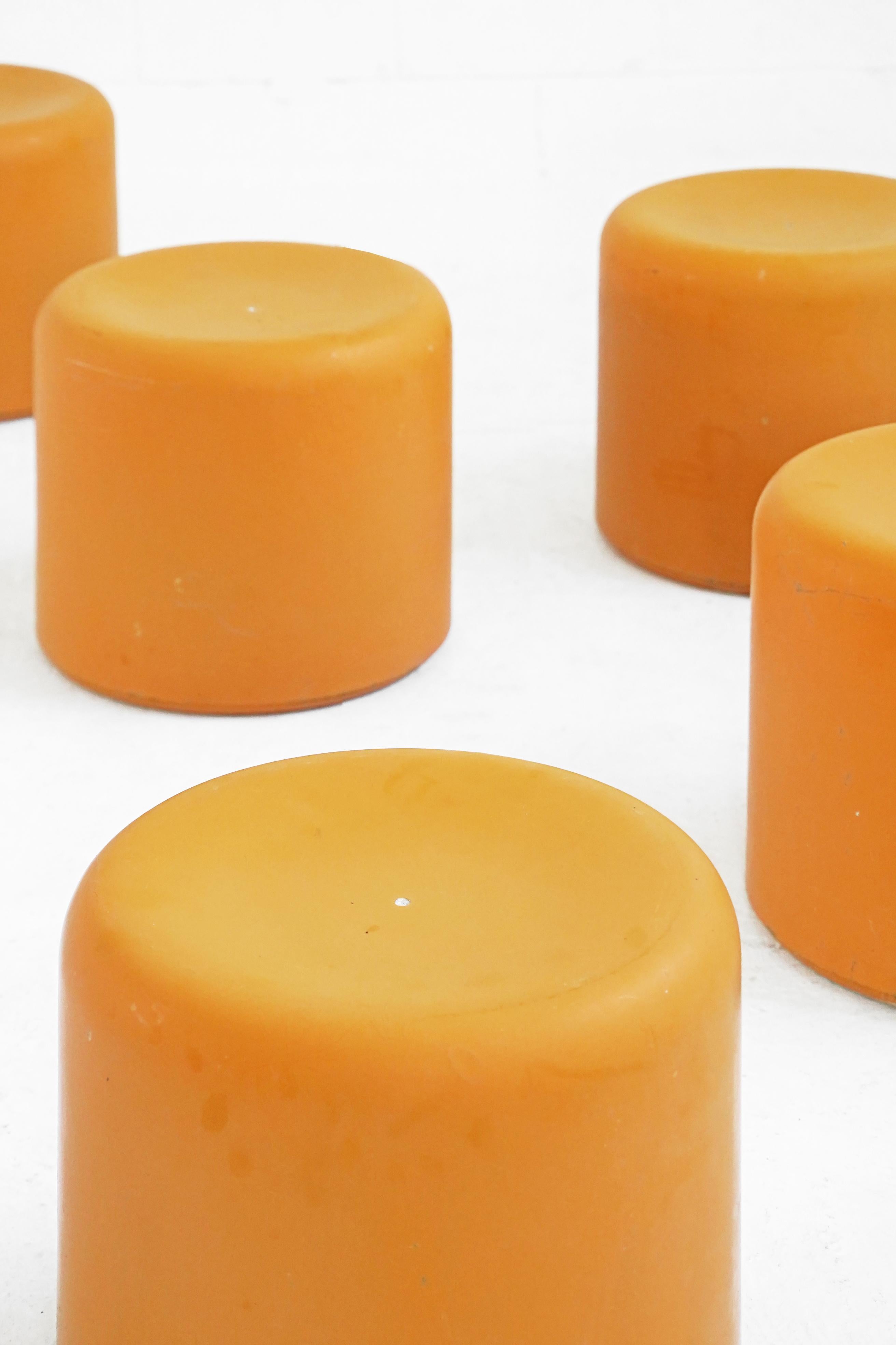 Fiberglass Stool in Orange-Yellow 8