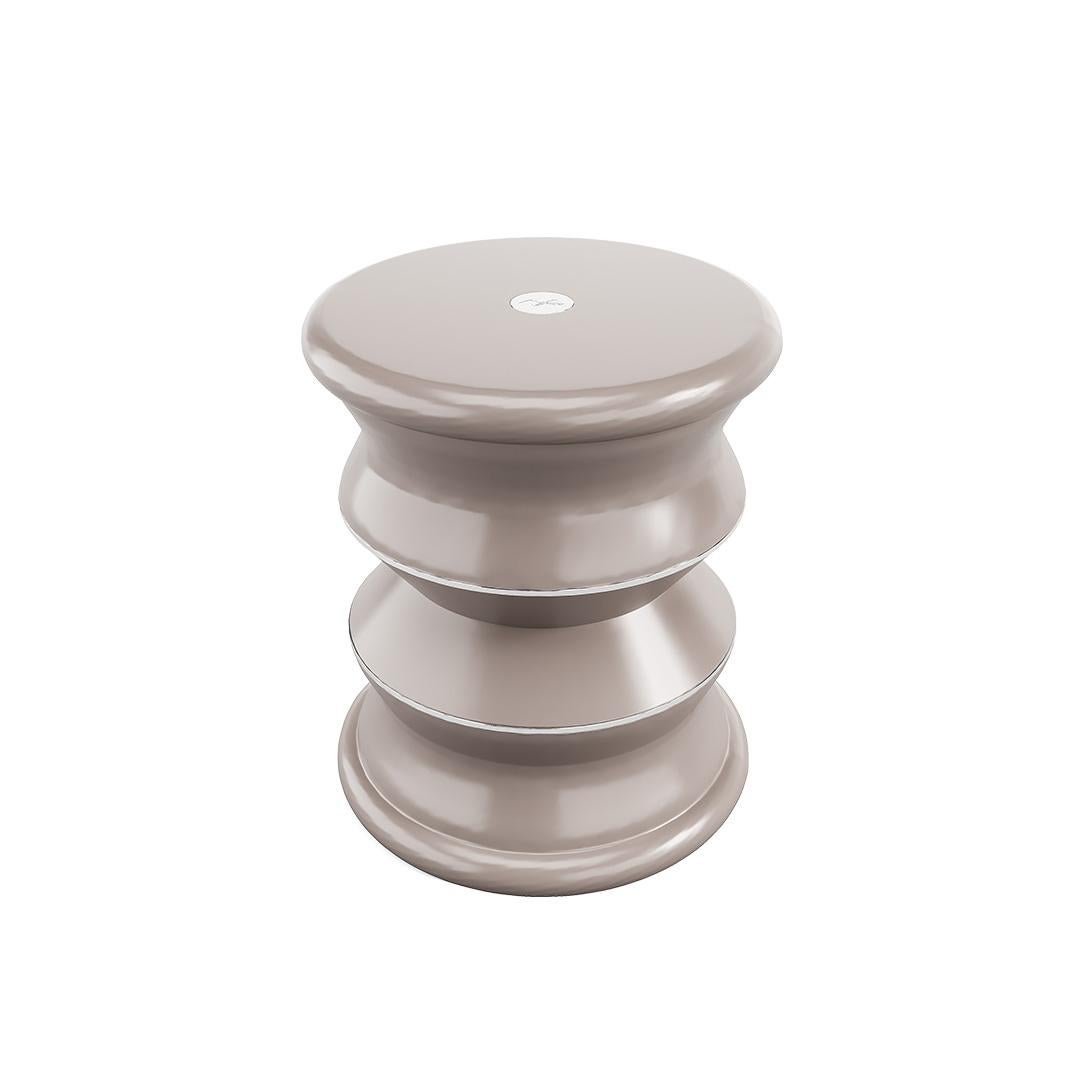 The Lonian stool embodies the timeless elegance of Greek architecture, reimagined with modern precision. Its sculptural shape and fluid lines create a perfect balance between classic design and contemporary simplicity. Made of fiberglass, with