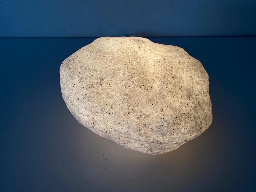 Fiberglass Table Lamp in Stone Form by Heito, 1980s, Germany For Sale 1
