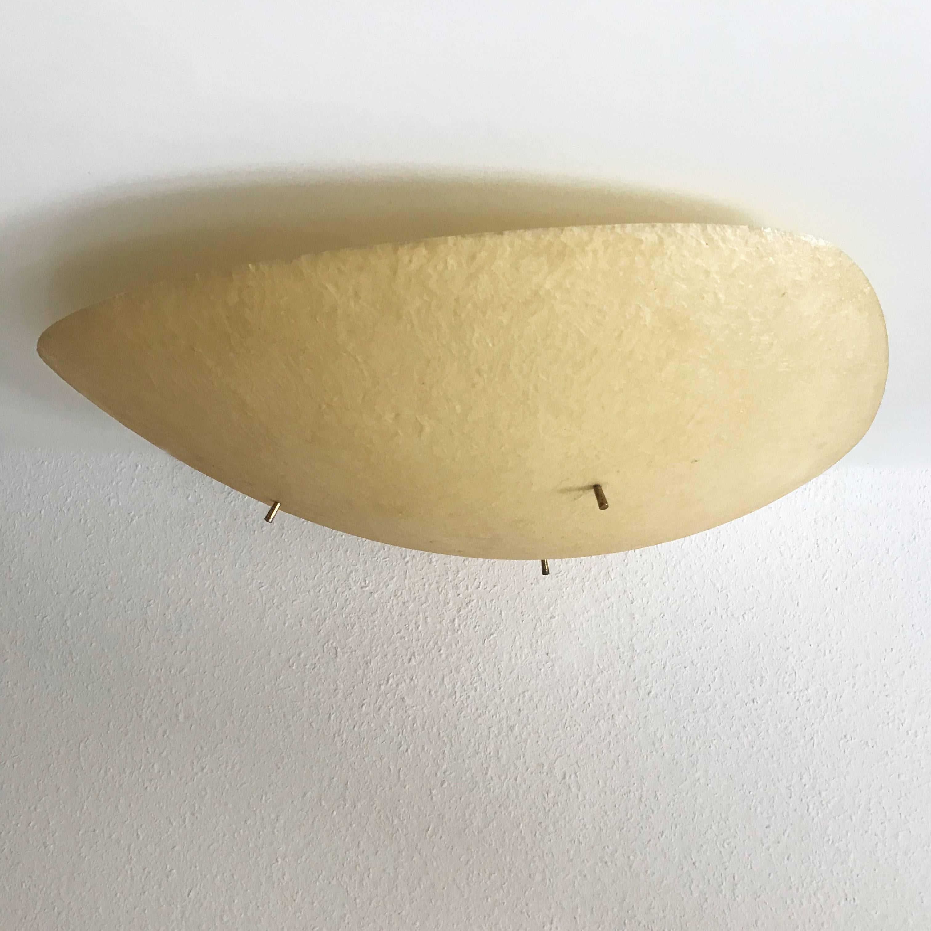 Fiberglass Triangle Flush Mount Ceiling Lamp or Wall Light, 1950s In Excellent Condition In Munich, DE