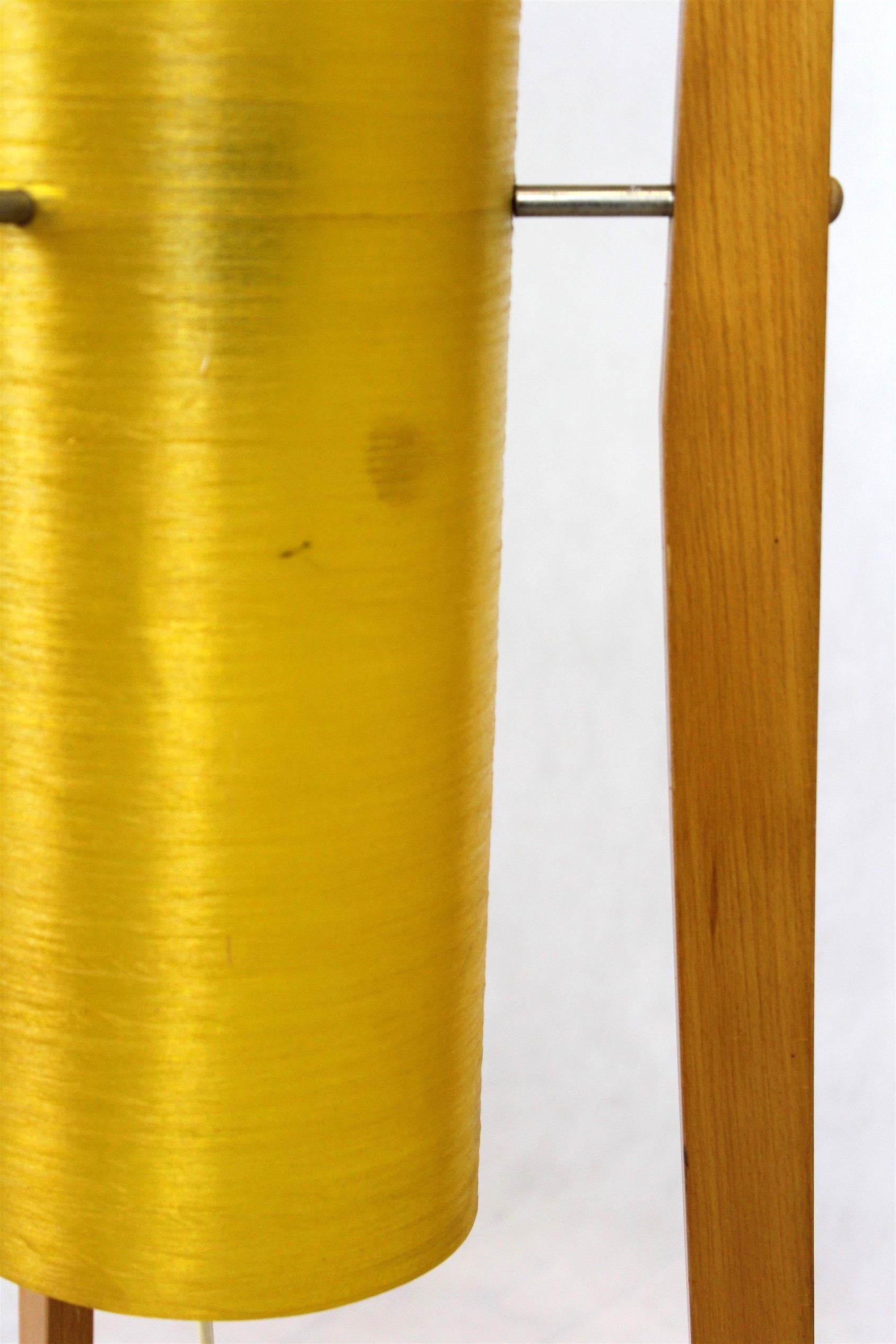 Fiberglass & Wood Rocket Floor Lamp from Novoplast Sered, 1960s In Good Condition In Żory, PL