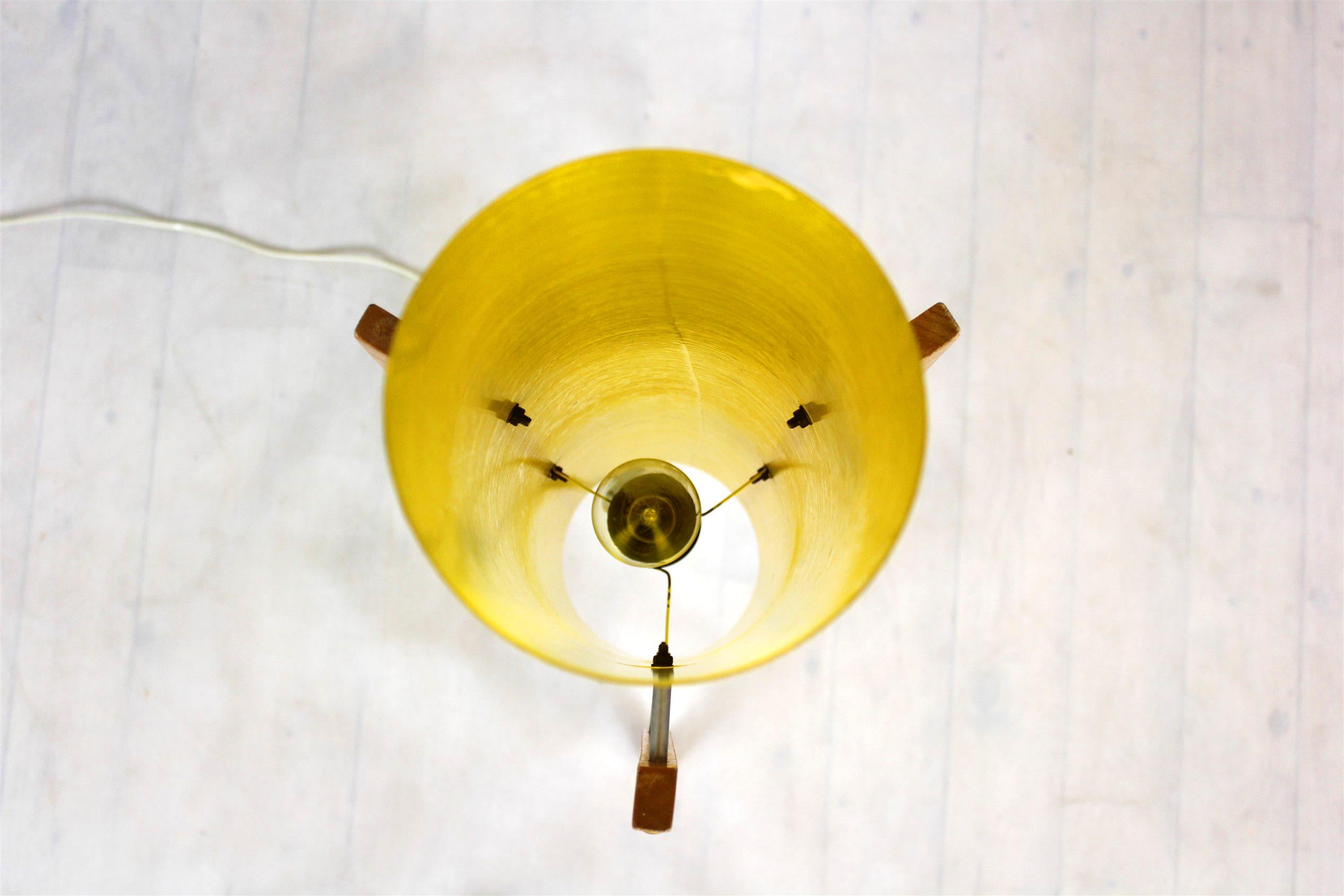 20th Century Fiberglass & Wood Rocket Floor Lamp from Novoplast Sered, 1960s