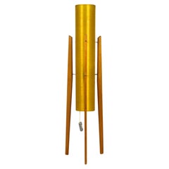 Vintage Fiberglass & Wood Rocket Floor Lamp from Novoplast Sered, 1960s