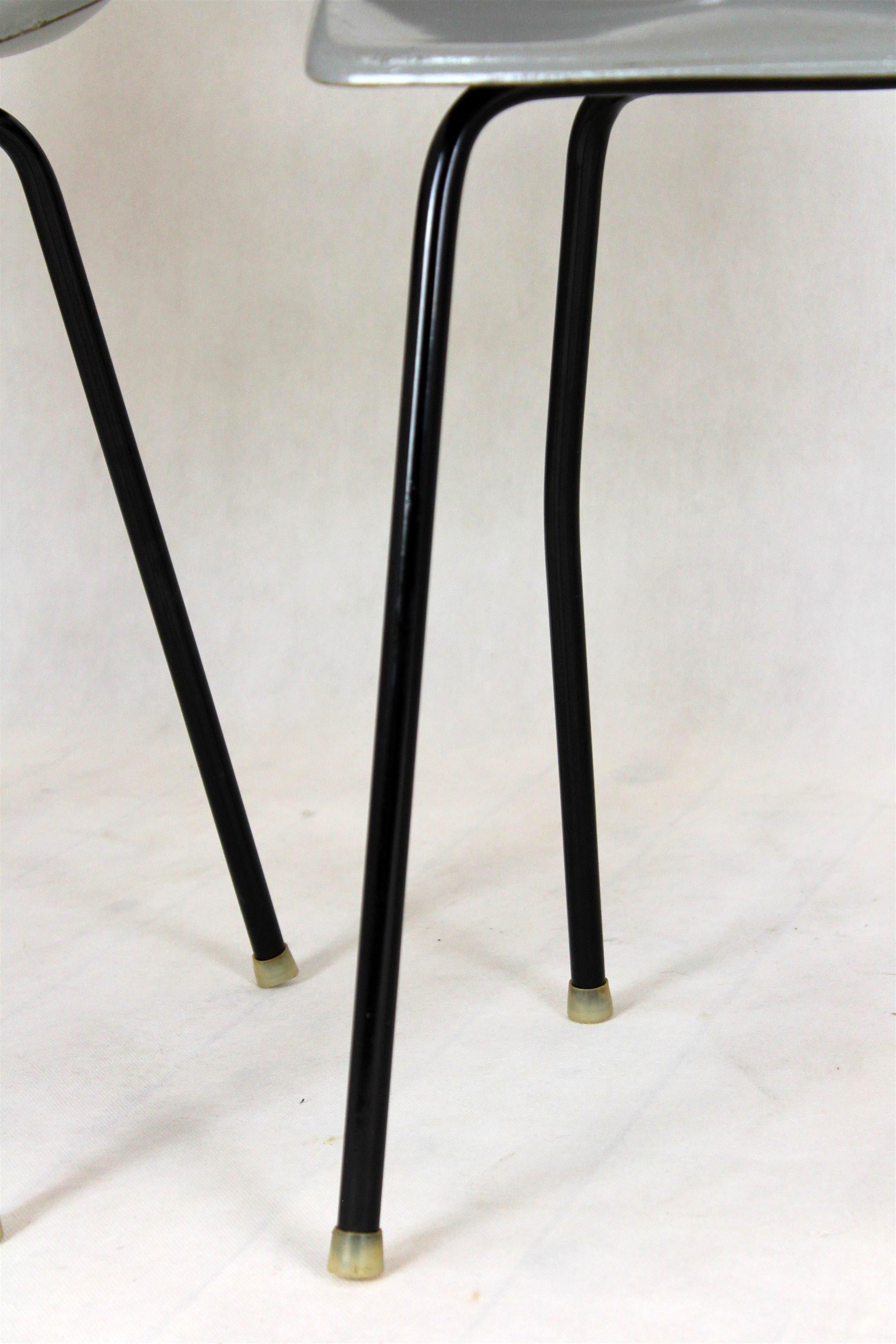 Steel Fibreglass Chairs by Miroslav Navratil for Vertex, 1960s, Set of 4 For Sale