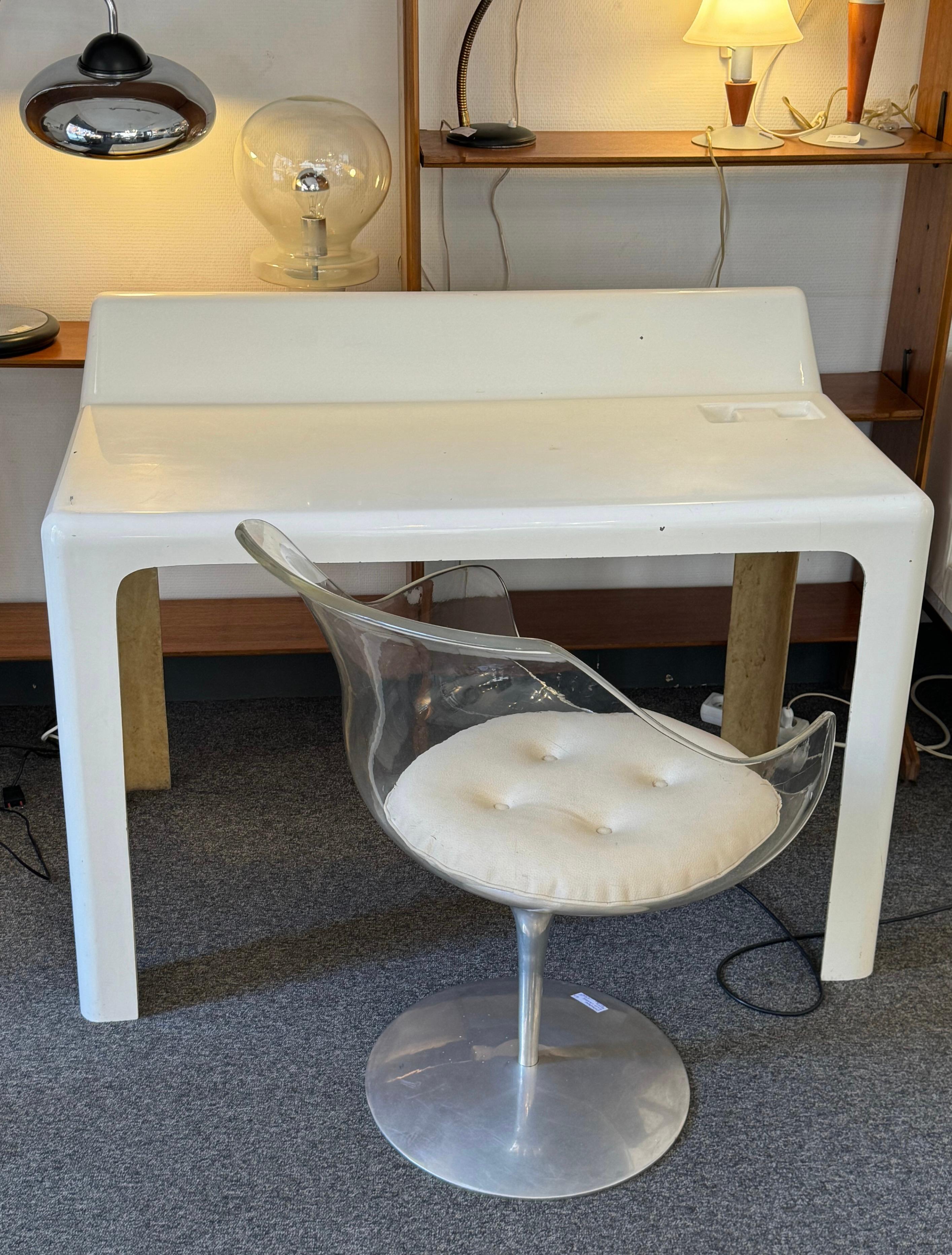 Molded Fibreglass Desk by Patrick Gingembre circa 1970s Space Age Design