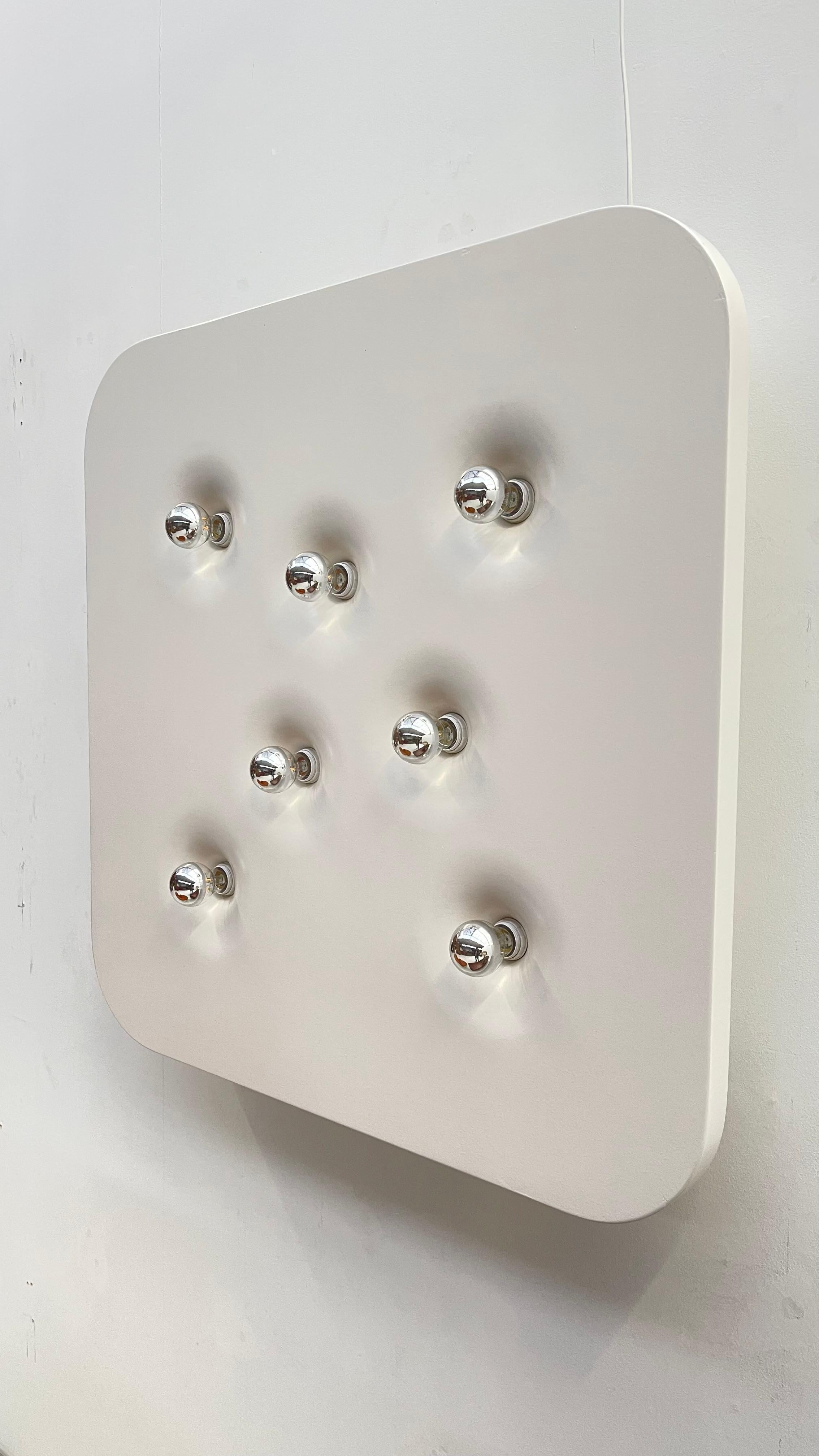 European Fibreglass square wall lamp For Sale