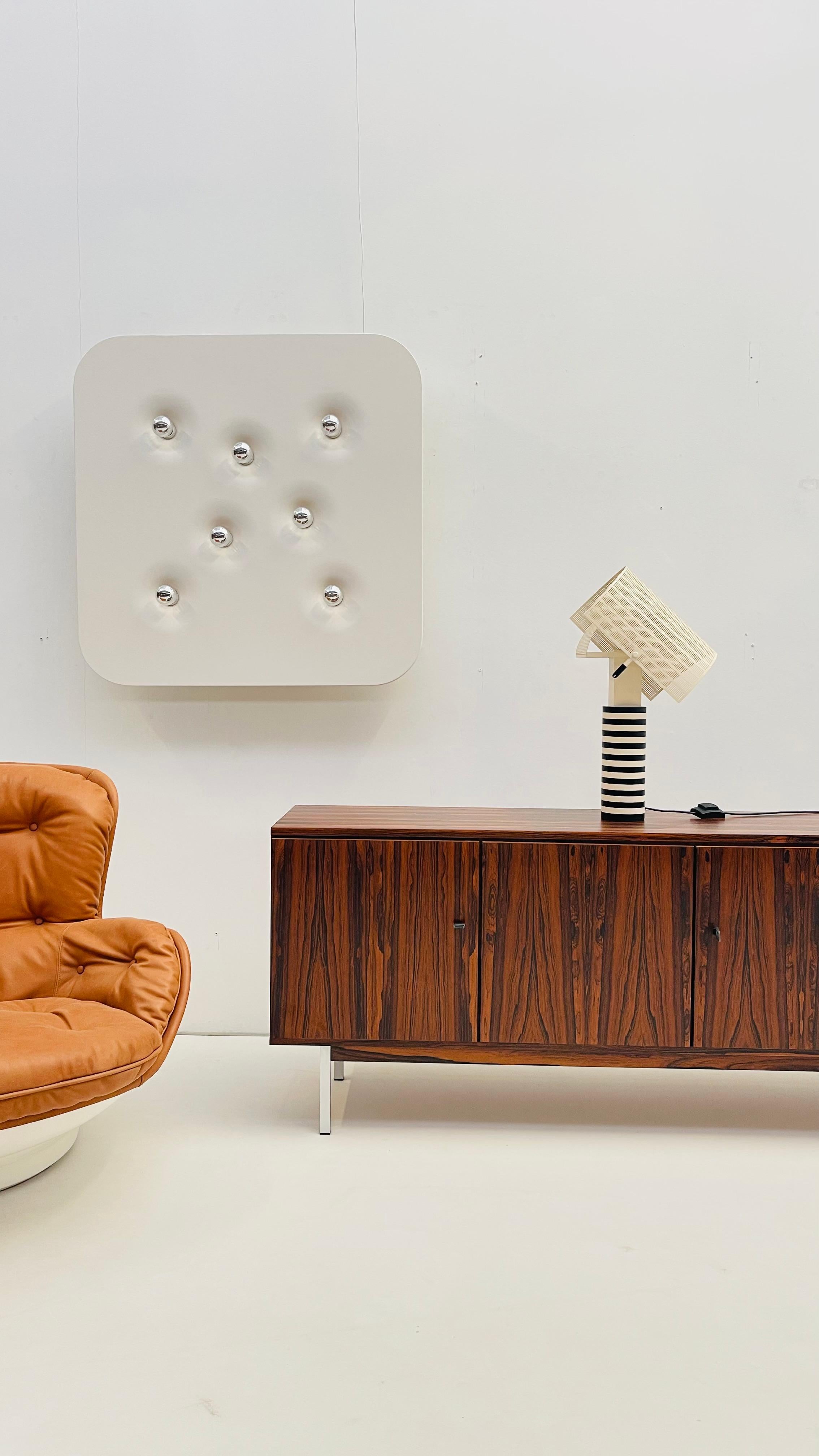Late 20th Century Fibreglass square wall lamp For Sale