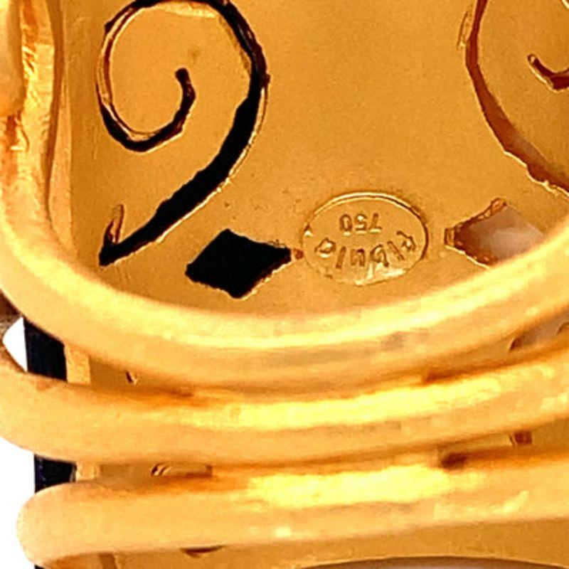 Bague Fibula incrustée de diamants en or jaune 18 carats Pour femmes en vente
