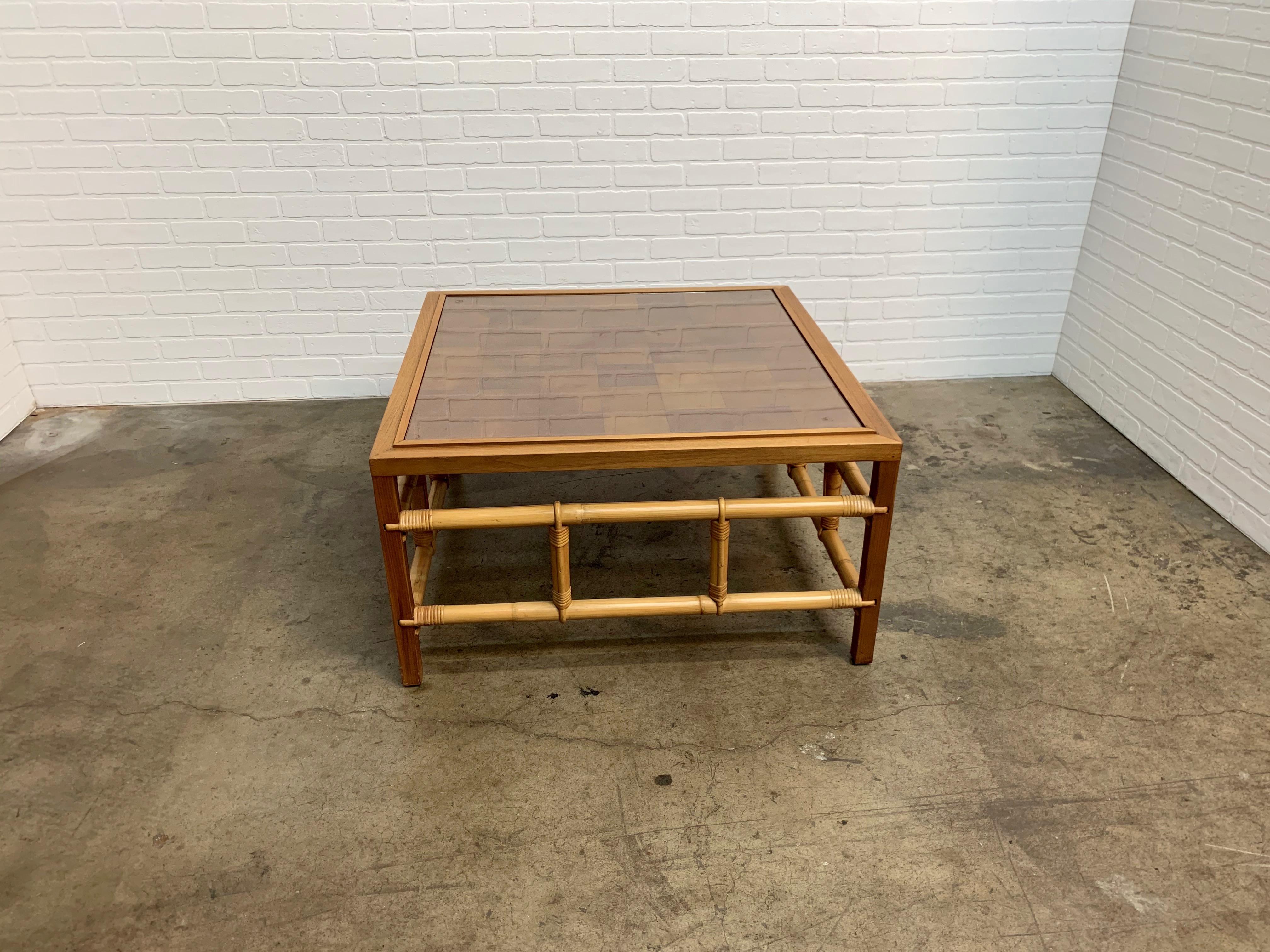 Fickes Reed Coffee Table with Patchwork Leather Top 8