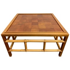 Fickes Reed Coffee Table with Patchwork Leather Top