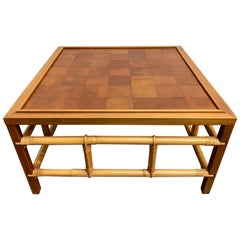 Fickes Reed Coffee Table with Patchwork Leather Top