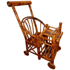 Ficks and Reed Handcrafted Bamboo Childs Carriage or Plant Stand