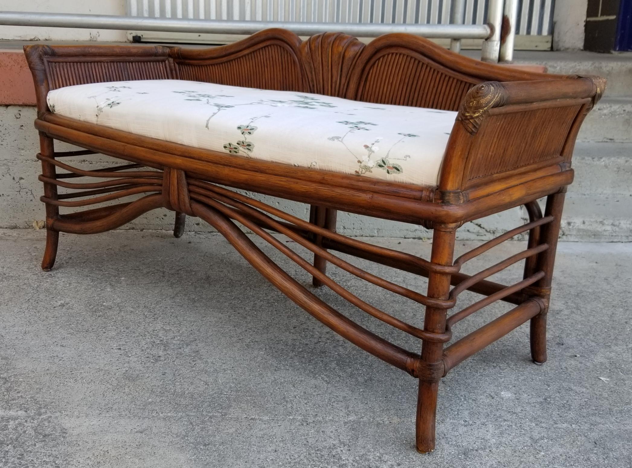 American Ficks Reed Bamboo Bench